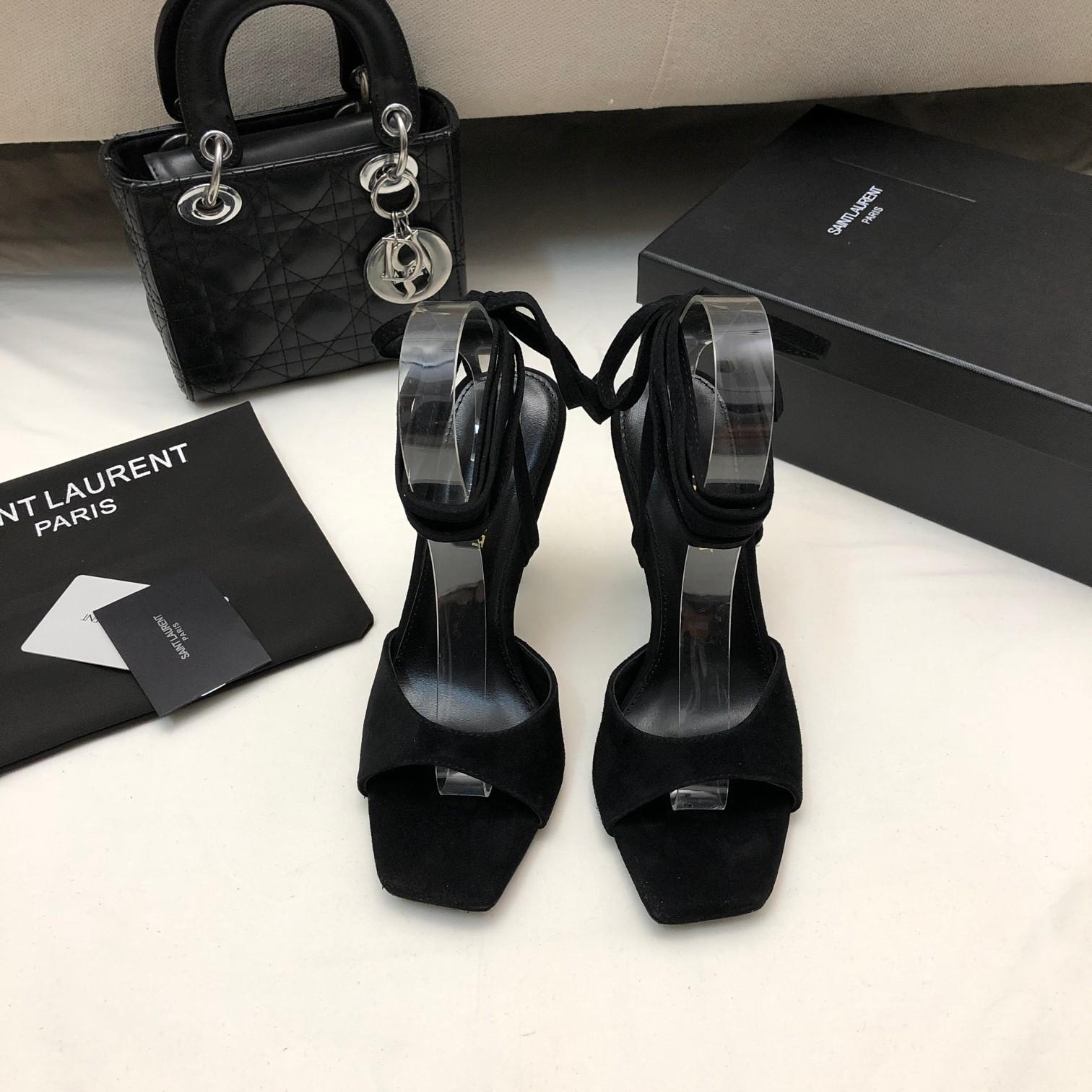 Saint Laurent Paz Sandals In Suede And Metallized Leather - EUR FASHION