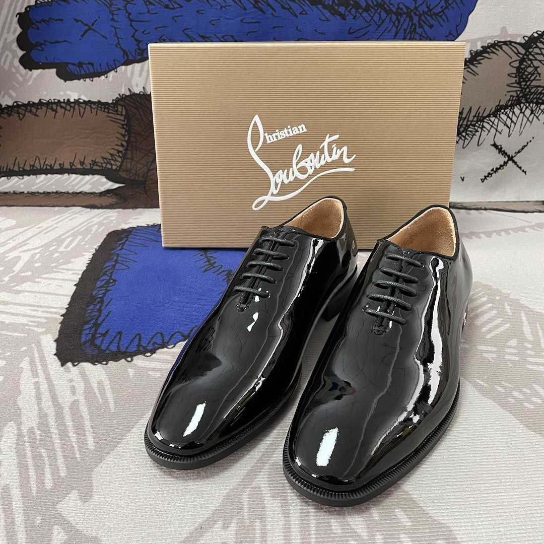 Christian Louboutin Corteo Lace-up shoes - Patent calf - Black - EUR FASHION