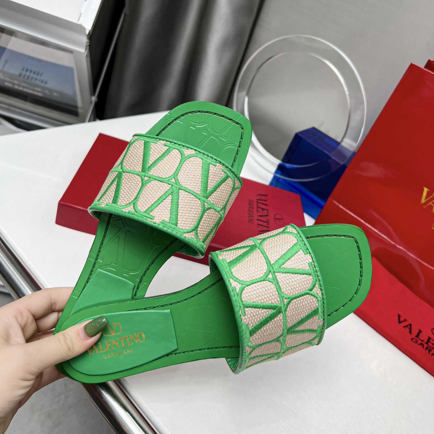 Valenti Toile Iconographe Slide Sandal  - EUR FASHION