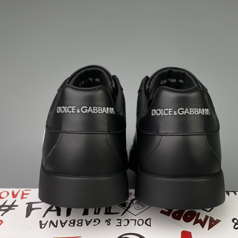 Dolce & Gabbana Calfskin Portofino Sneakers With DG Logo - EUR FASHION