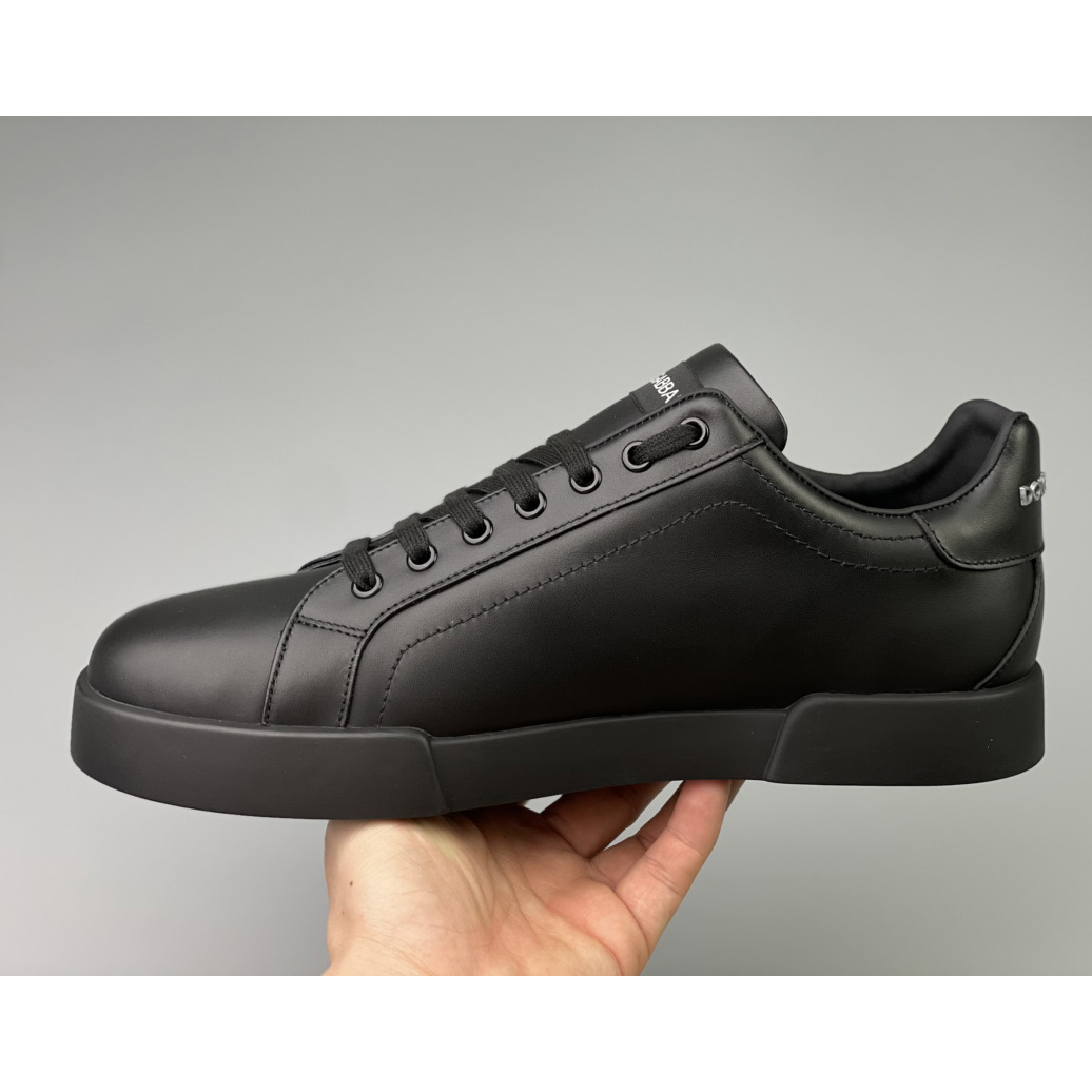 Dolce & Gabbana Calfskin Portofino Sneakers With DG Logo - EUR FASHION