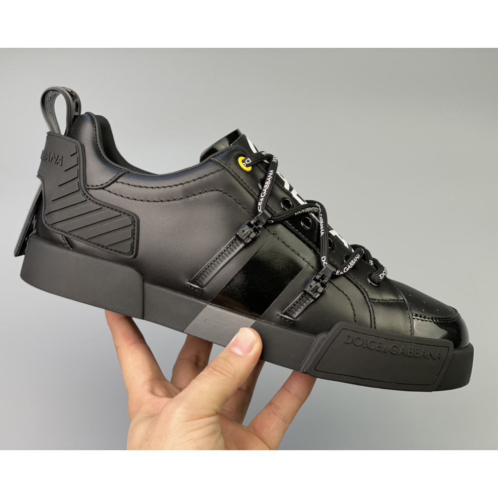 Dolce & Gabbana Portofino Sneakers In Calfskin And Patent Leather - EUR FASHION