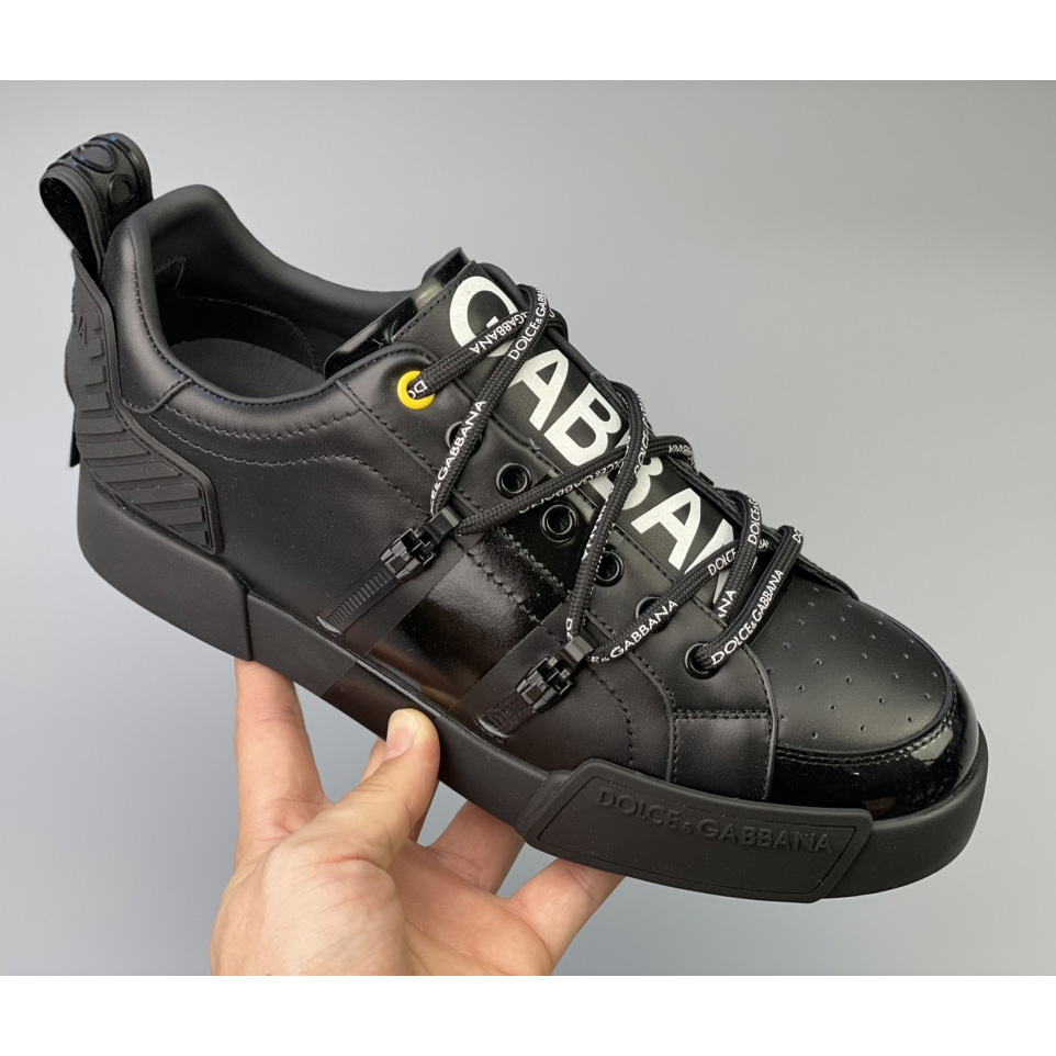 Dolce & Gabbana Portofino Sneakers In Calfskin And Patent Leather - EUR FASHION
