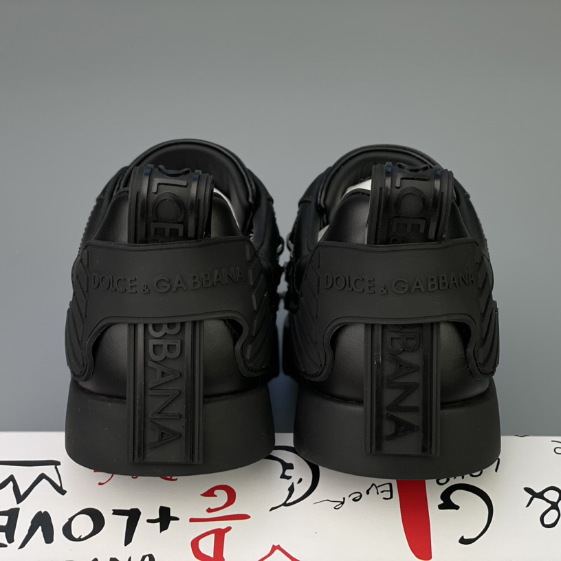 Dolce & Gabbana Portofino Sneakers In Calfskin And Patent Leather - EUR FASHION