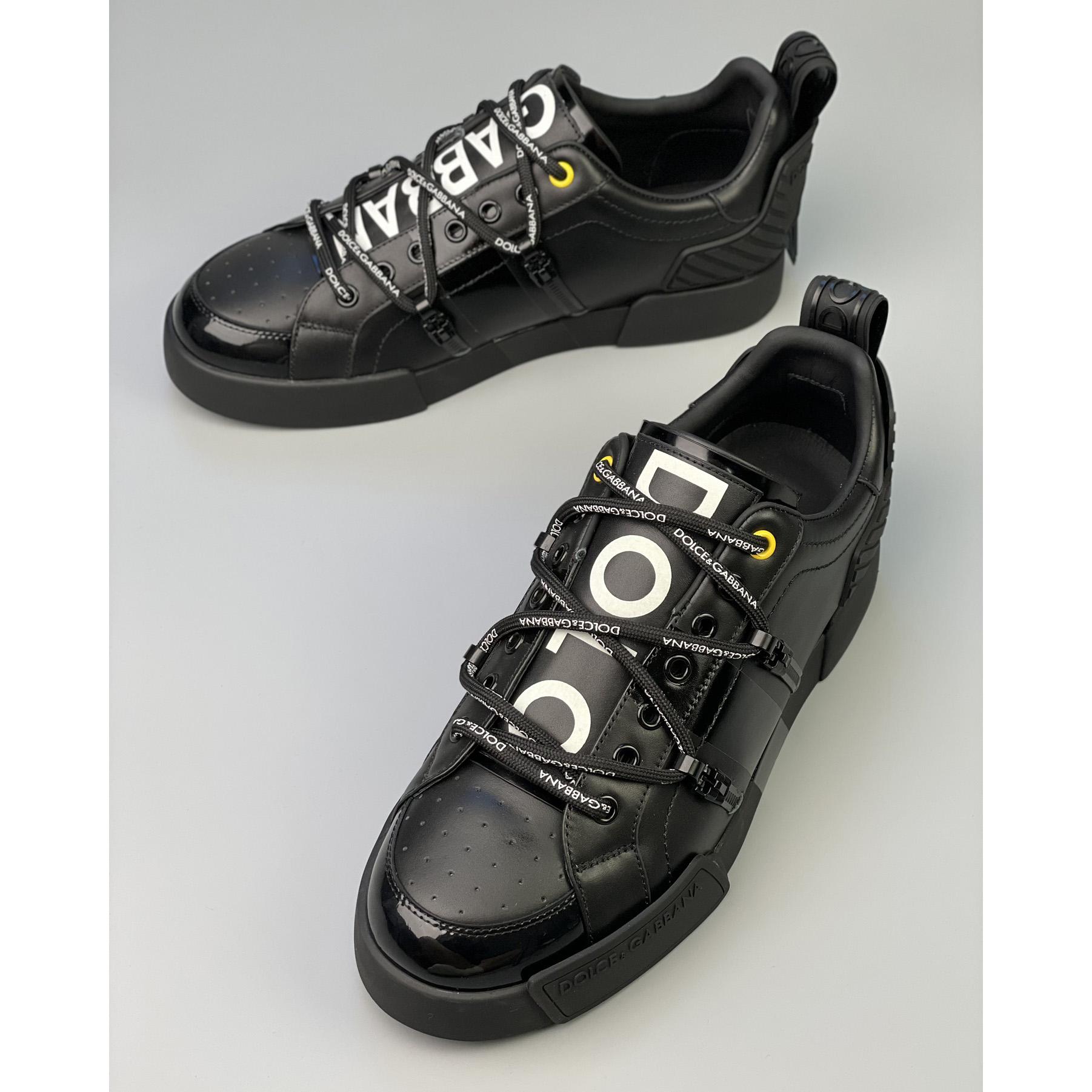 Dolce & Gabbana Portofino Sneakers In Calfskin And Patent Leather - EUR FASHION