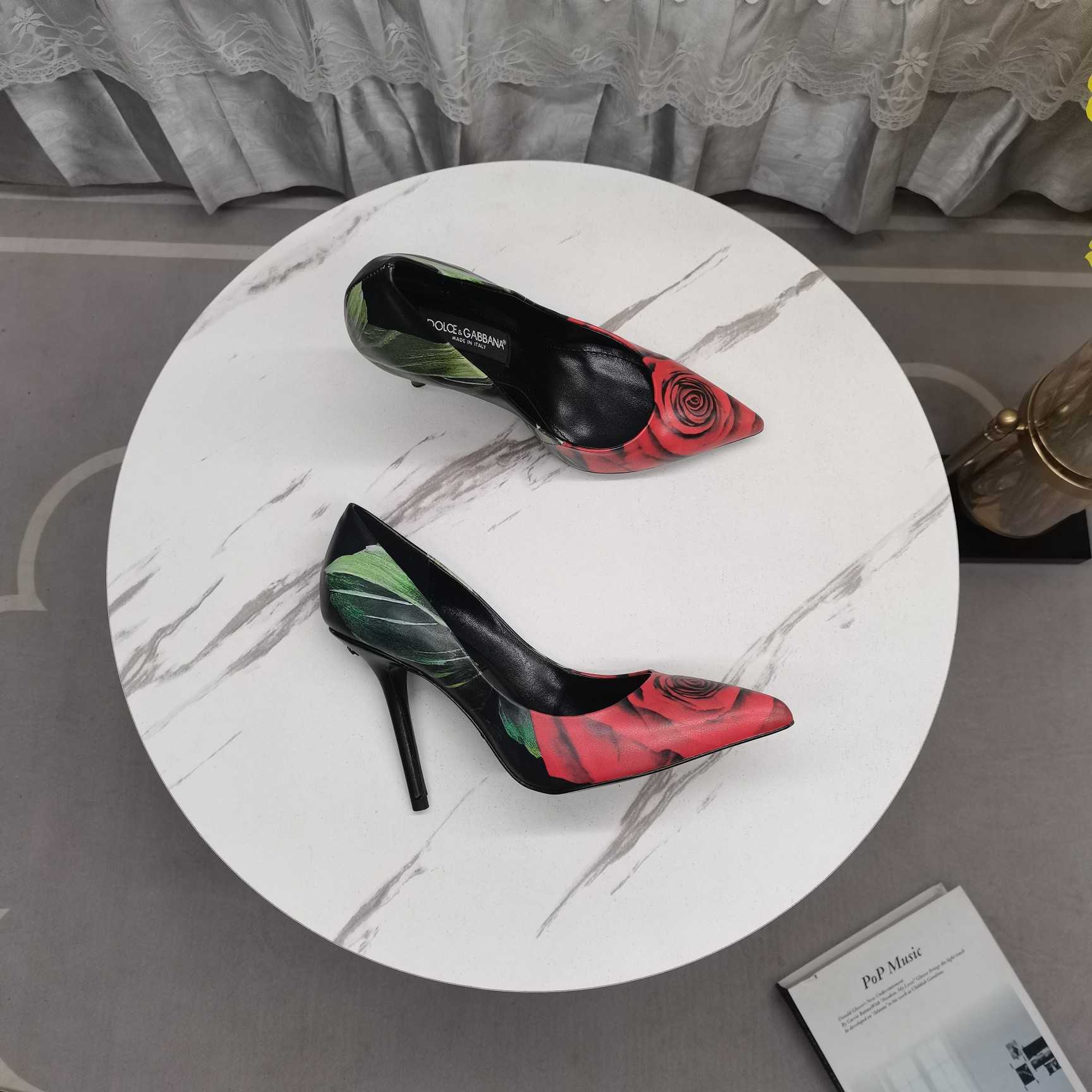 Dolce & Gabbana Rose-print Jersey Pumps - EUR FASHION