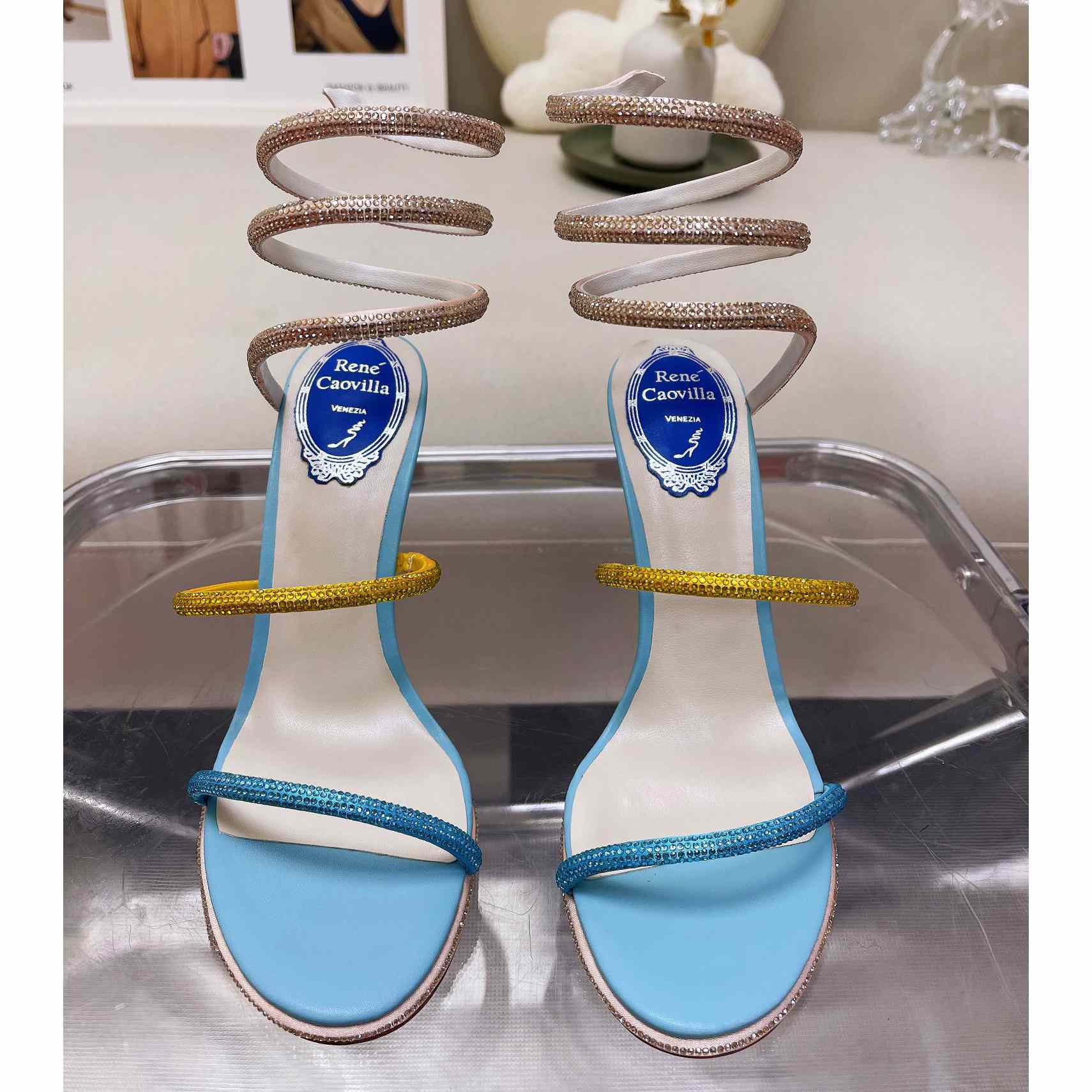 Rene Caovilla Cleo Crystal Sandal - EUR FASHION