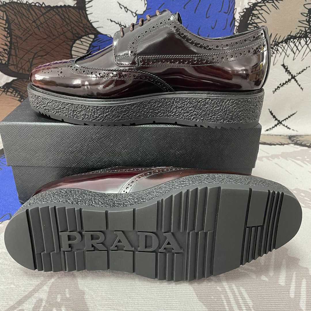 Prada Two Tone Brogue Leather Lace Up Derby(Upon UK Size) - EUR FASHION