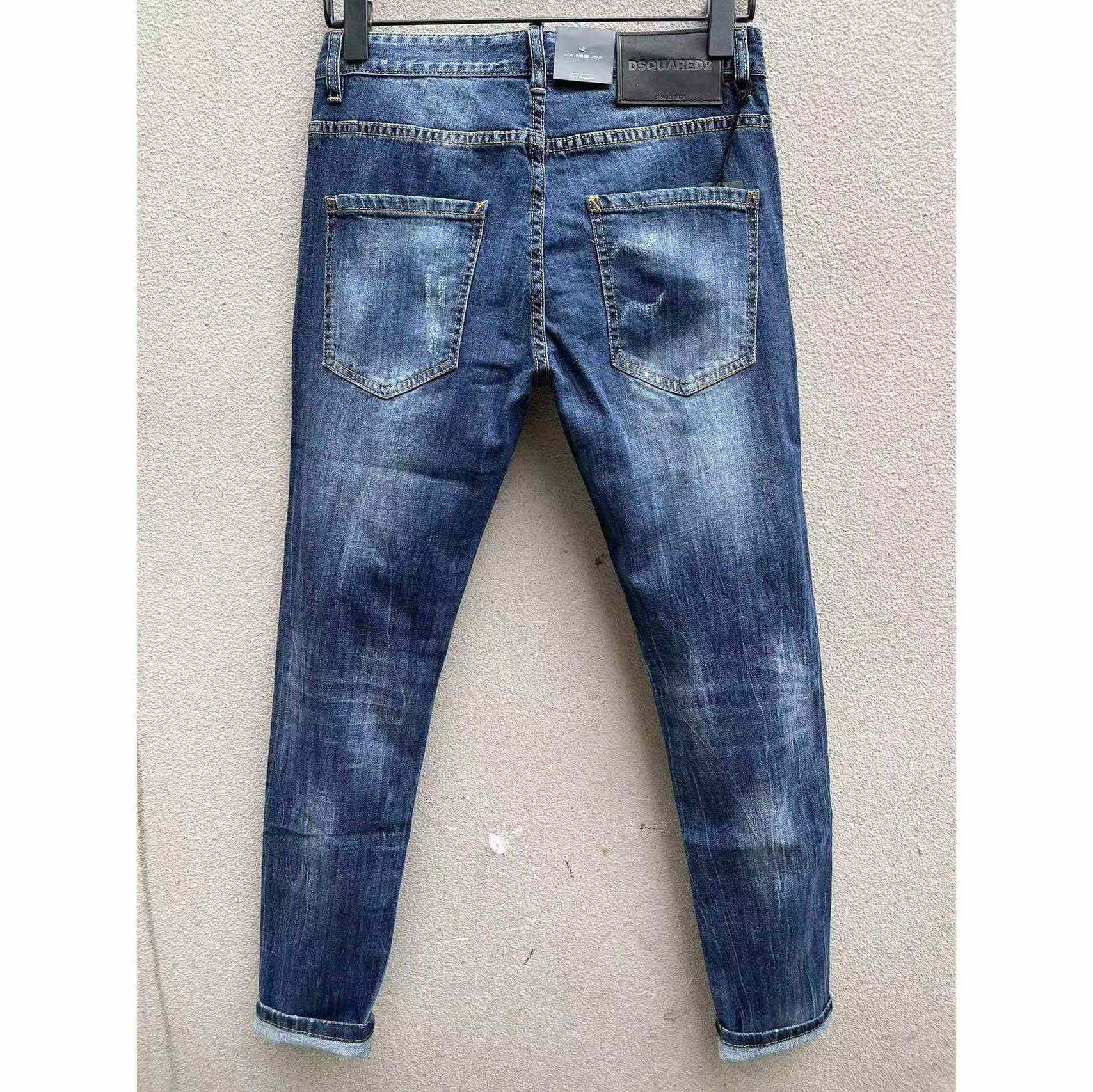 Dsquared2 Logo Detailed Skinny Jeans In Blue   DSQ102 - EUR FASHION