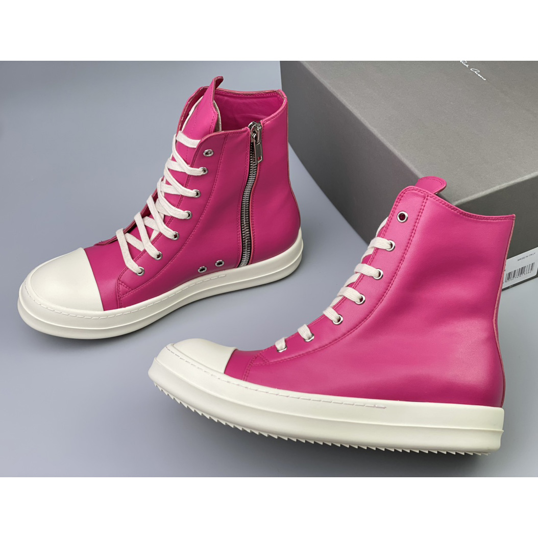 Rick Owens  Leather High Top Sneakers - EUR FASHION