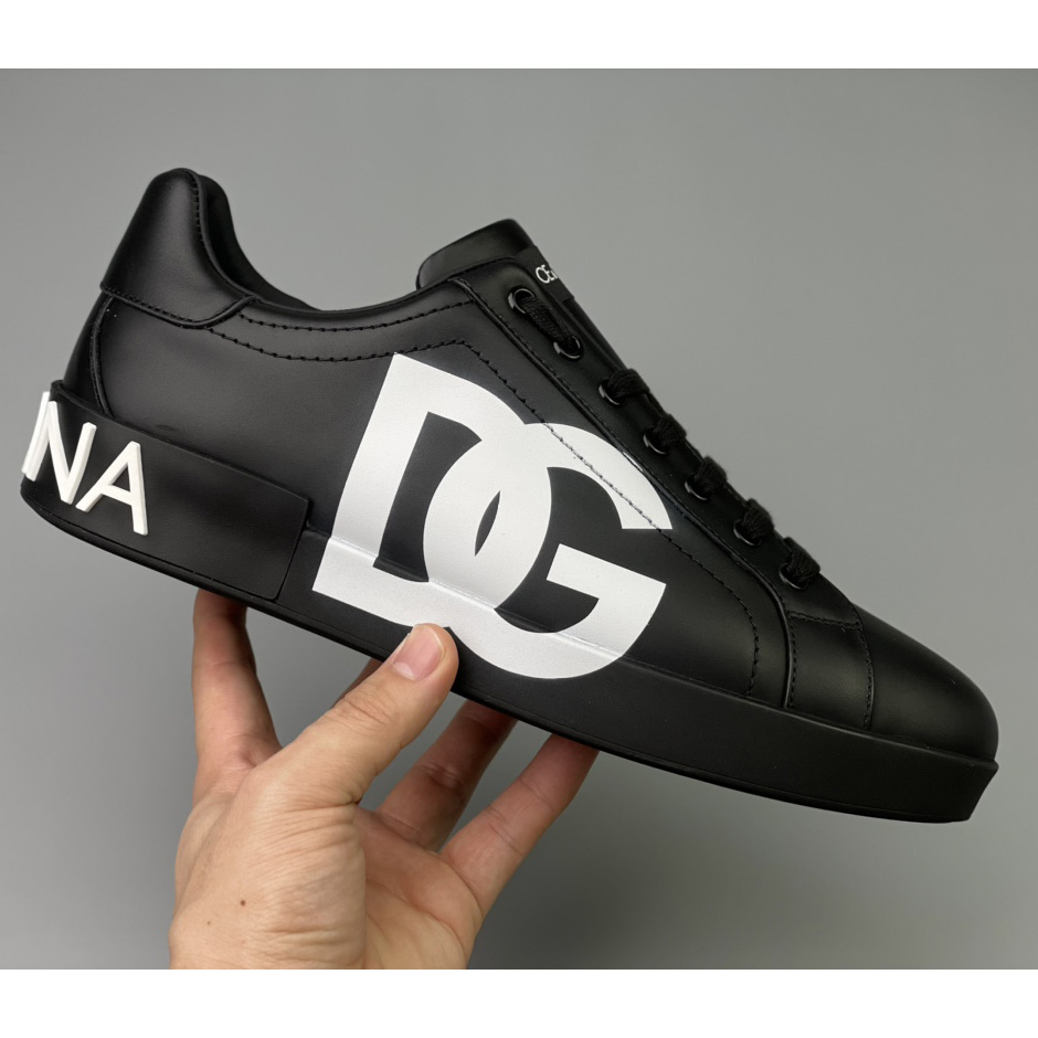 Dolce & Gabbana Calfskin appa Portofino sneakers With DG Logo Print - EUR FASHION