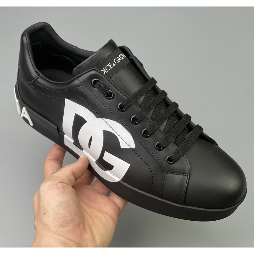 Dolce & Gabbana Calfskin appa Portofino sneakers With DG Logo Print - EUR FASHION