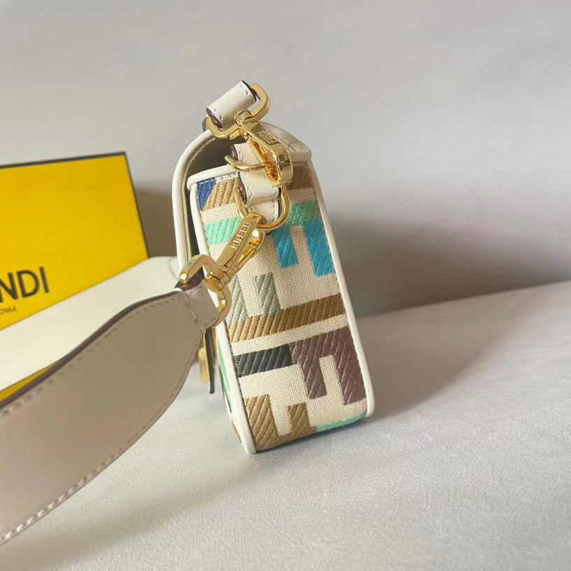 Fendi Baguette Multicolor Canvas Bag With FF Embroidery - EUR FASHION