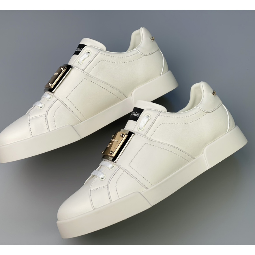 Dolce & Gabbana Calfskin Portofino Sneakers With Branded Tag - EUR FASHION