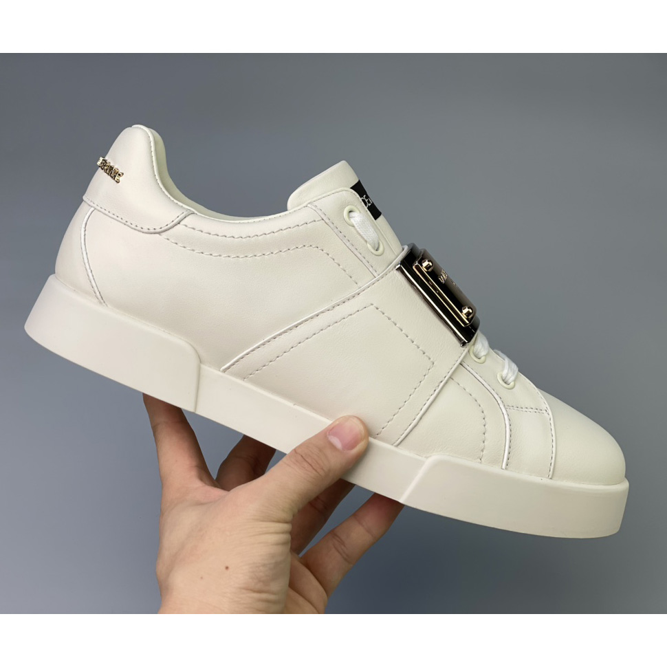 Dolce & Gabbana Calfskin Portofino Sneakers With Branded Tag - EUR FASHION