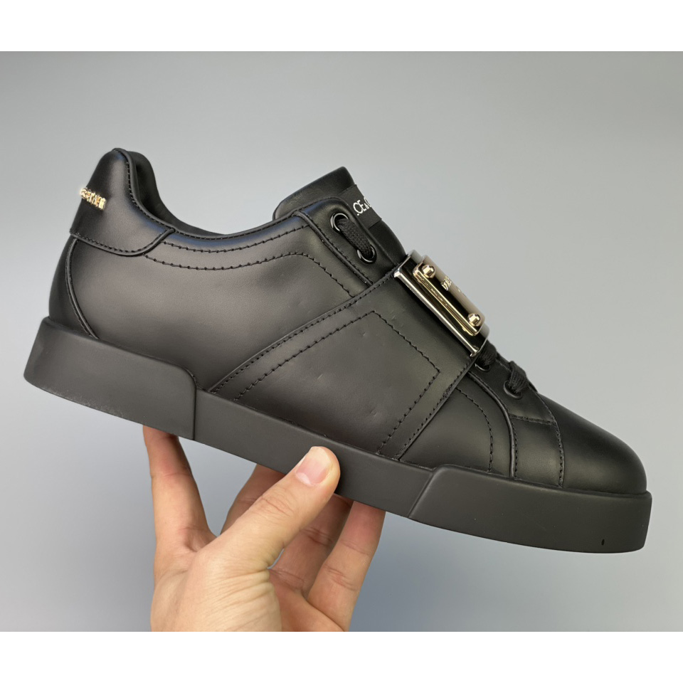 Dolce & Gabbana Calfskin Portofino Sneakers With Branded Tag - EUR FASHION