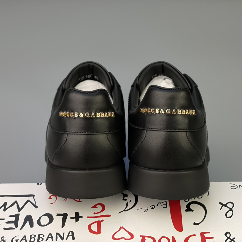 Dolce & Gabbana Calfskin Portofino Sneakers With Branded Tag - EUR FASHION