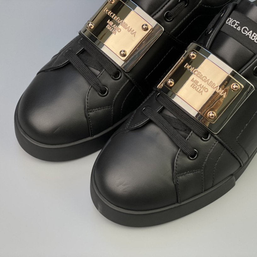Dolce & Gabbana Calfskin Portofino Sneakers With Branded Tag - EUR FASHION