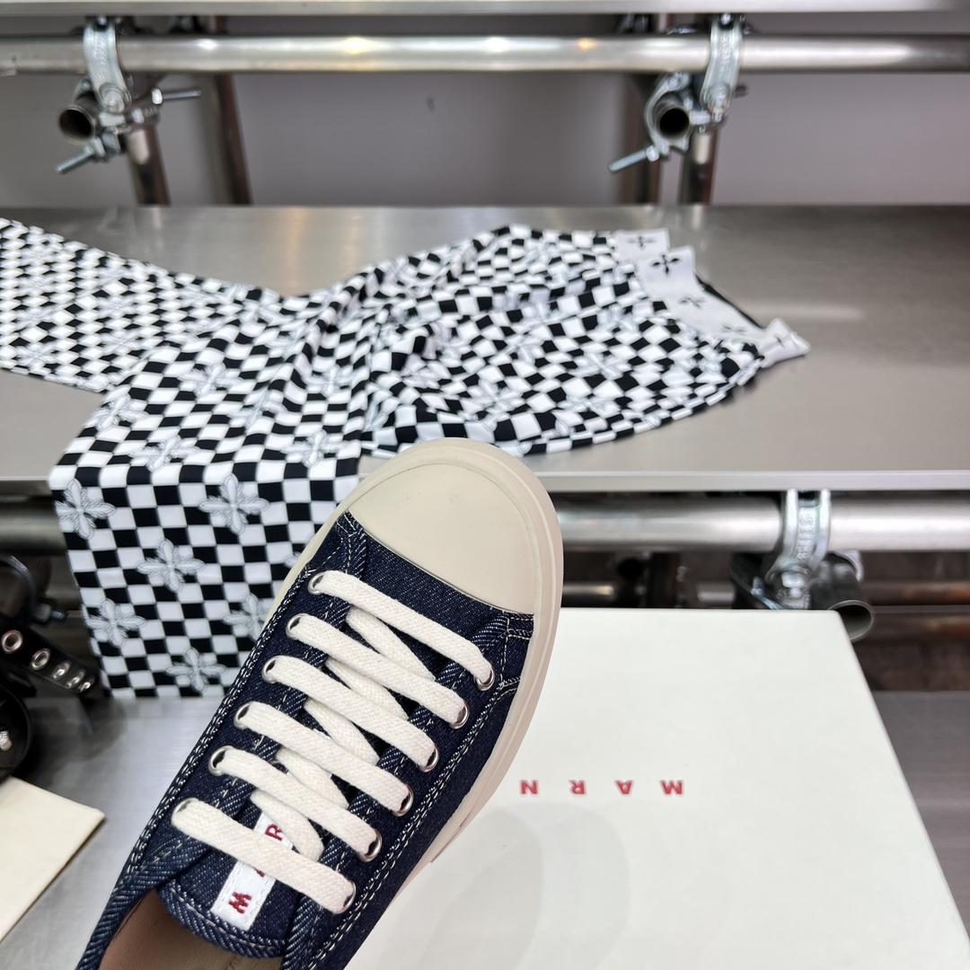 Marni Blue Denim Pablo Lace-up Sneaker - EUR FASHION