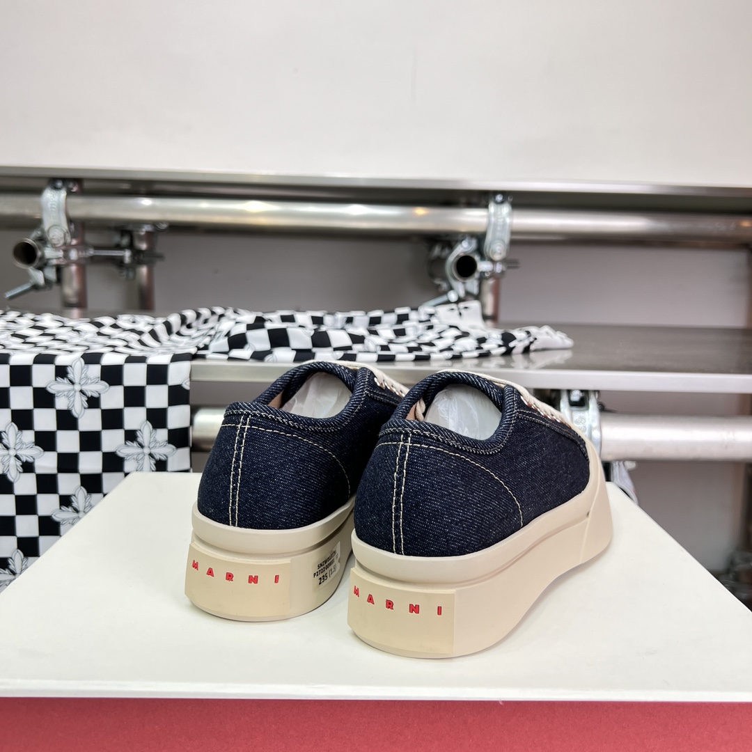 Marni Blue Denim Pablo Lace-up Sneaker - EUR FASHION