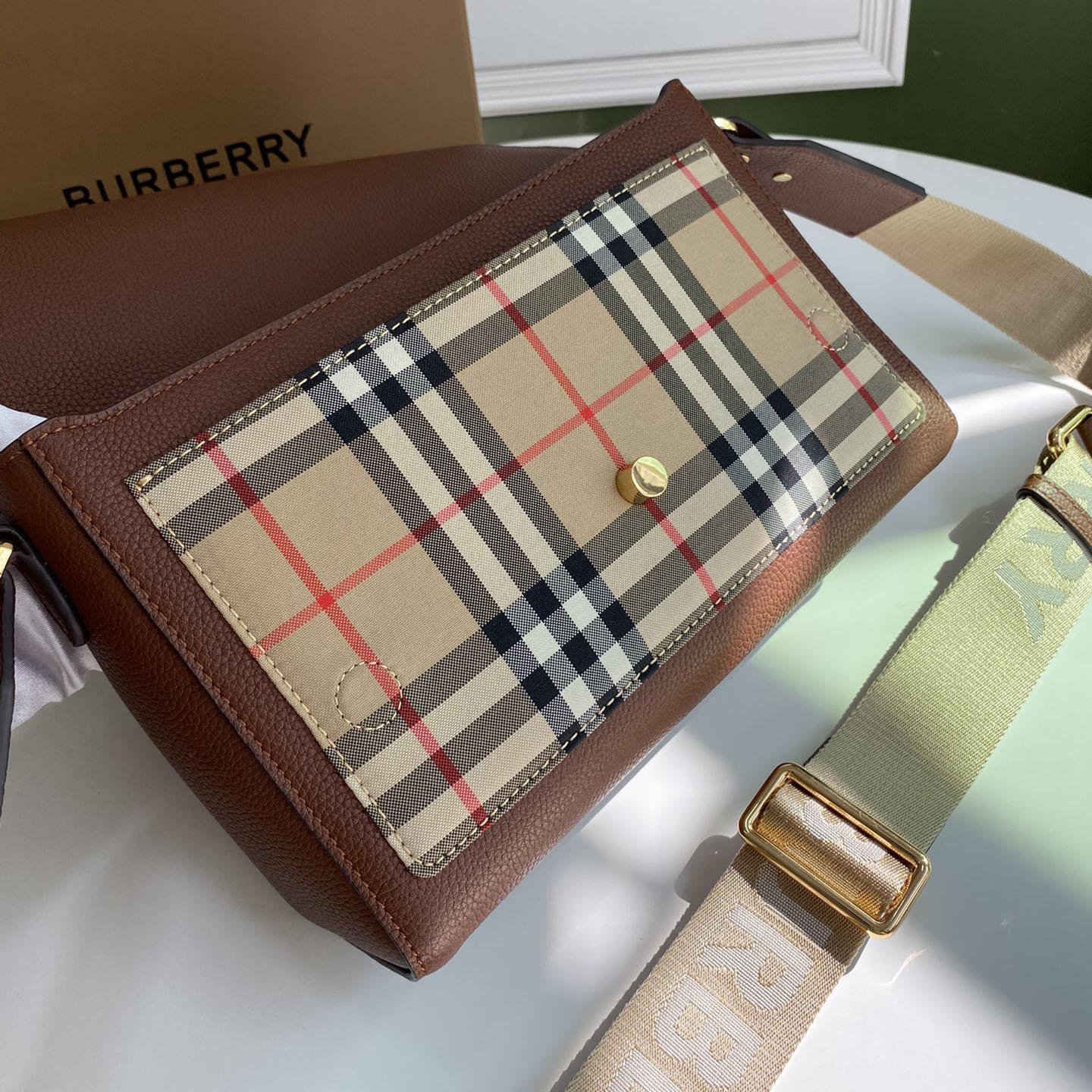 Burberry Vintage Check And Leather Note Crossbody Bag(25-18-8.5CM) - EUR FASHION