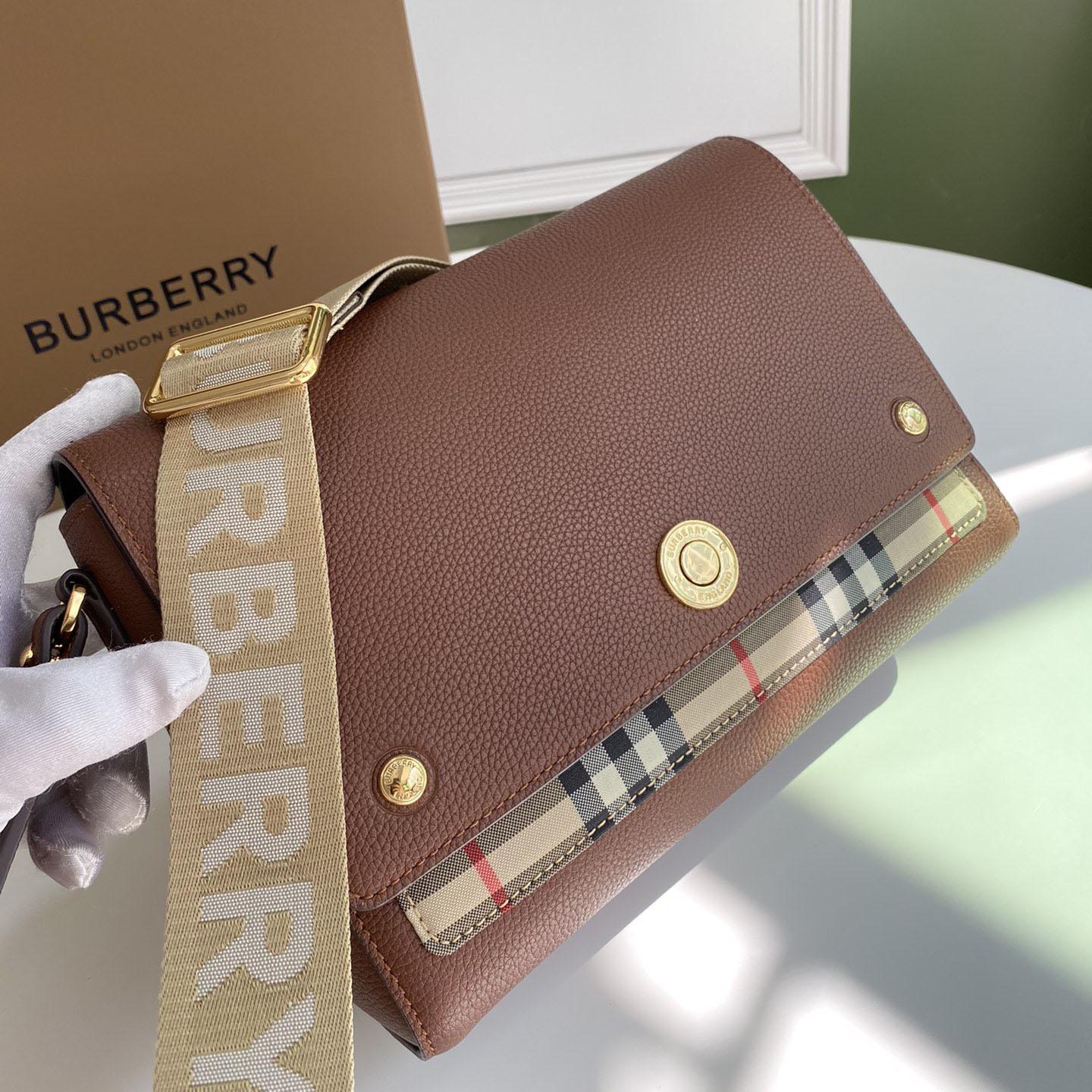 Burberry Vintage Check And Leather Note Crossbody Bag(25-18-8.5CM) - EUR FASHION