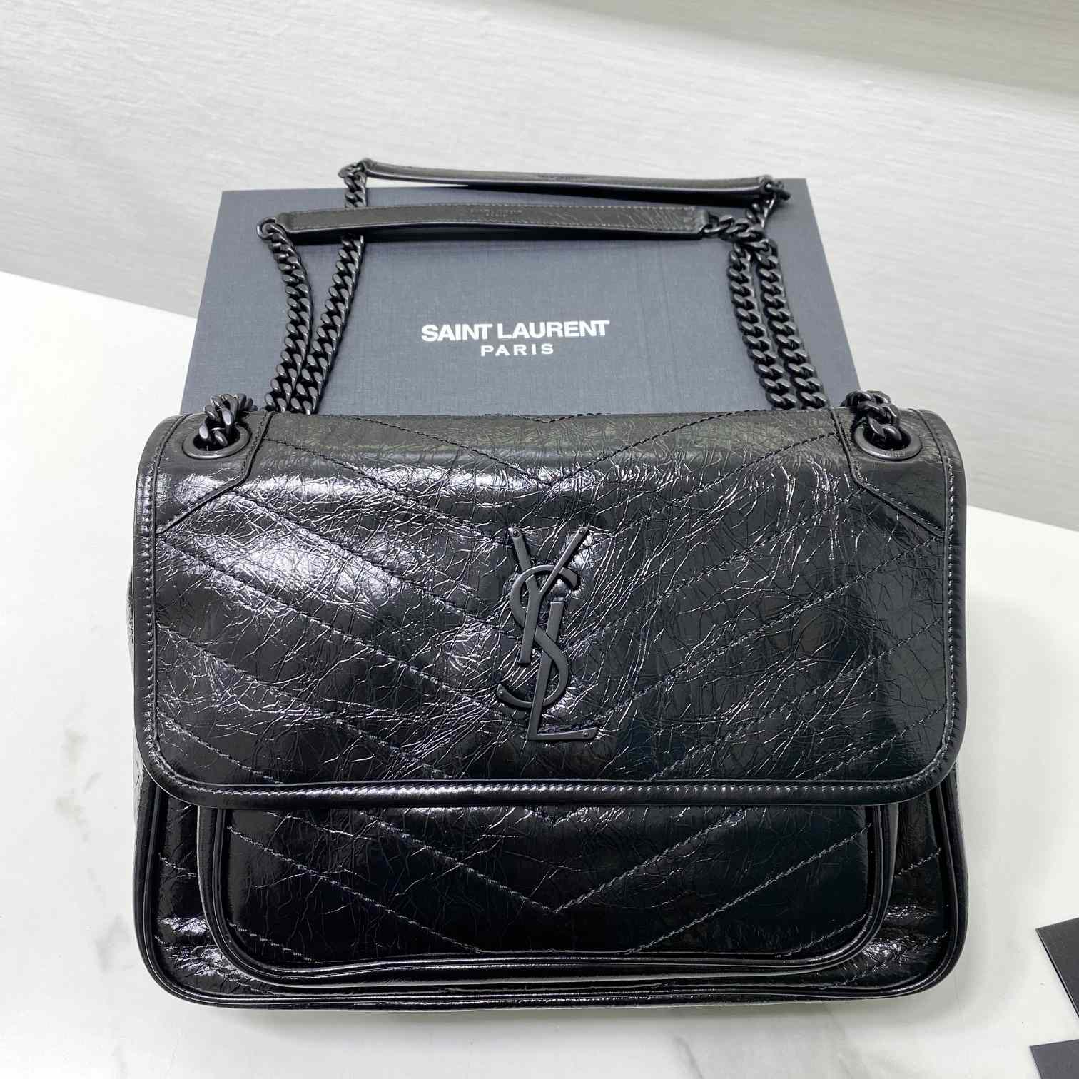 Saint Laurent Niki Medium Chain Bag In Crinkled Vintage Leather  - EUR FASHION