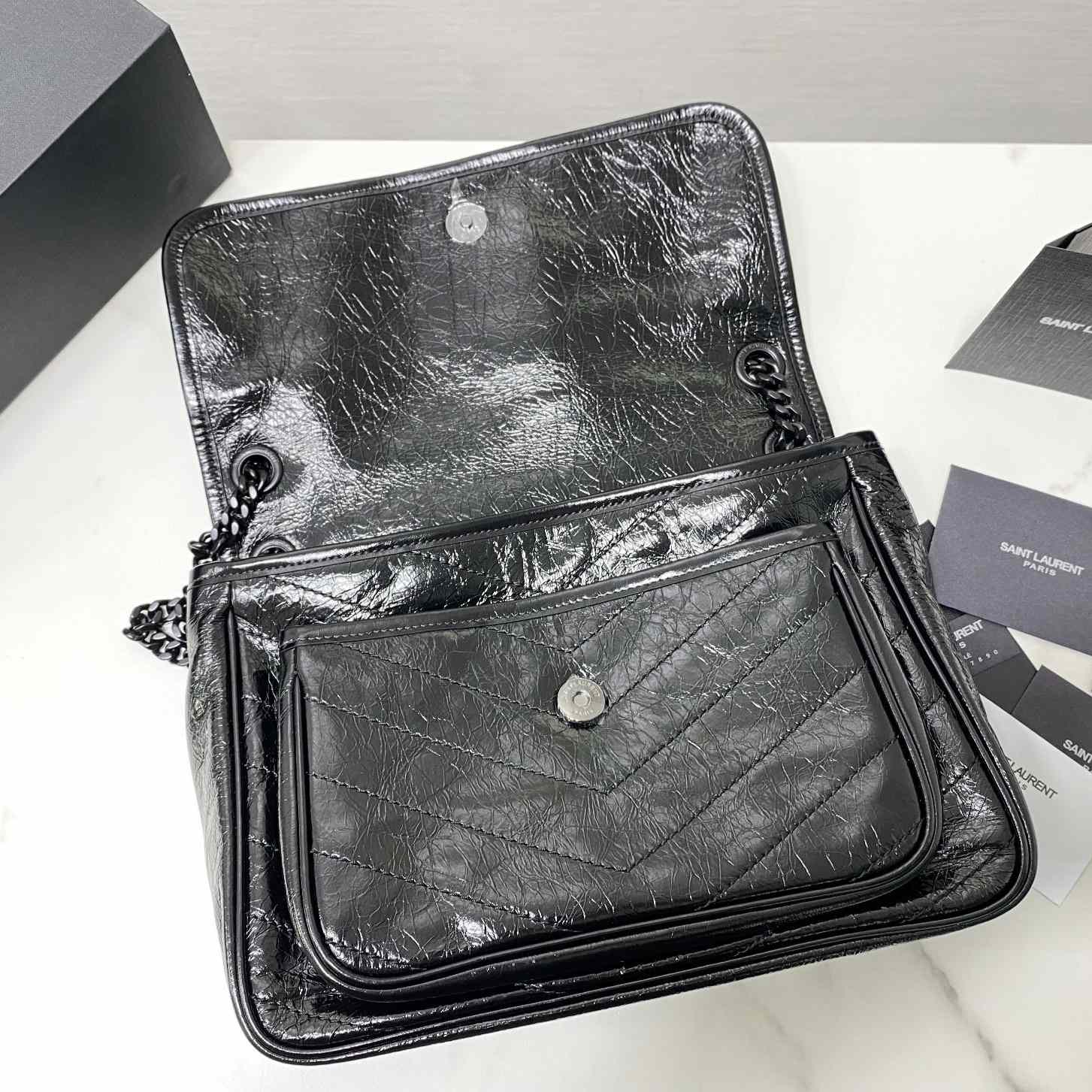 Saint Laurent Niki Medium Chain Bag In Crinkled Vintage Leather  - EUR FASHION
