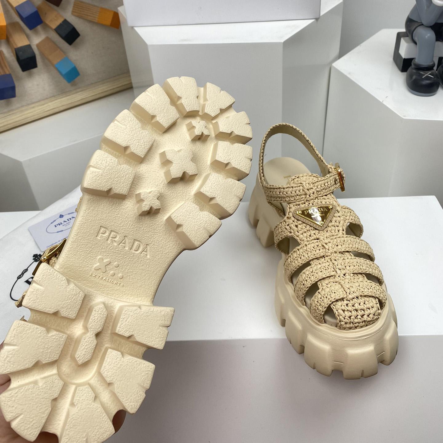 Prada Monolith Crochet Cage Sandals - EUR FASHION