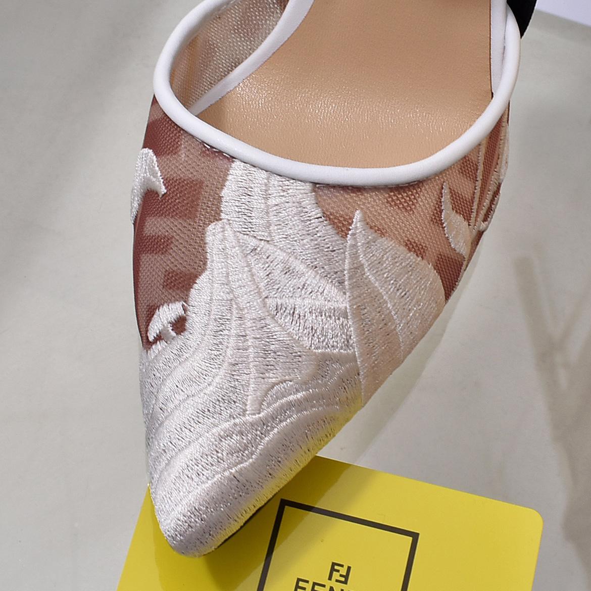 Fendi Colibrì Pink Mesh High-heeled Slingbacks - EUR FASHION