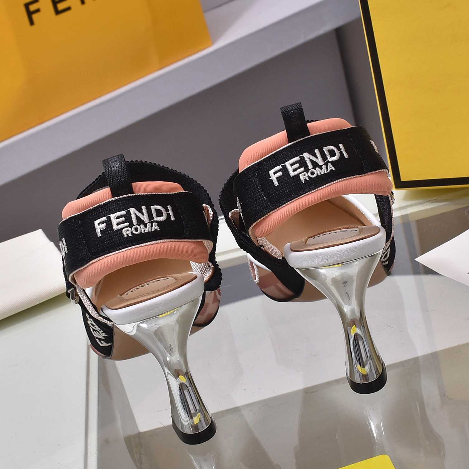 Fendi Colibrì Pink Mesh High-heeled Slingbacks - EUR FASHION