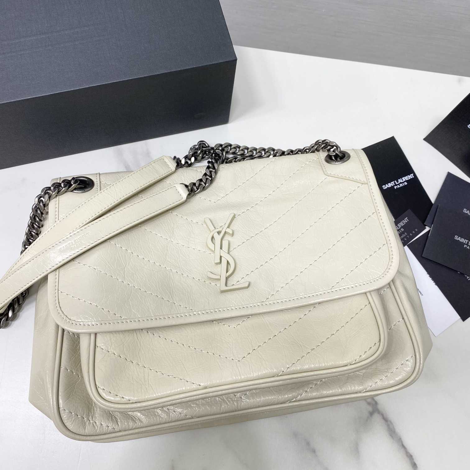 Saint Laurent Niki Medium Chain Bag In Crinkled Vintage Leather  - EUR FASHION