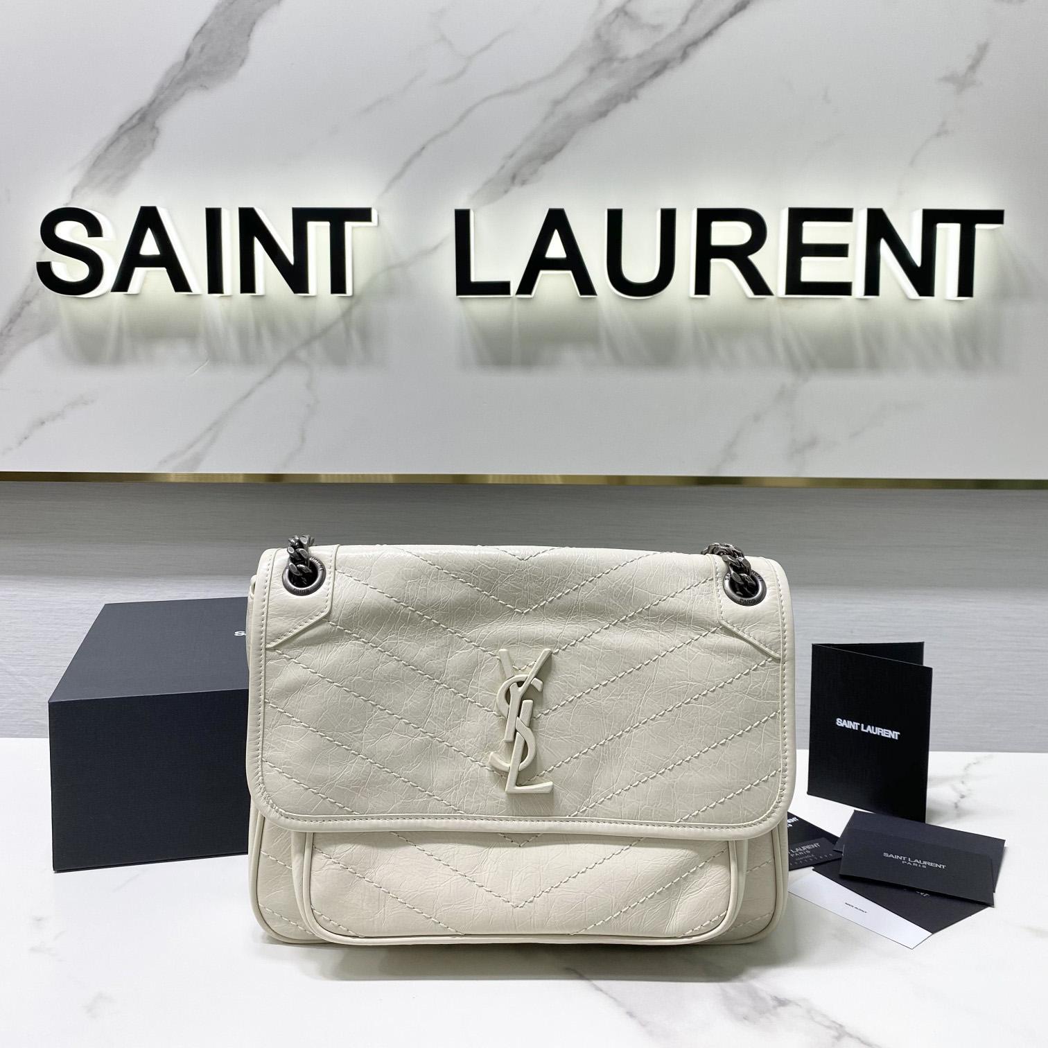 Saint Laurent Niki Medium Chain Bag In Crinkled Vintage Leather  - EUR FASHION
