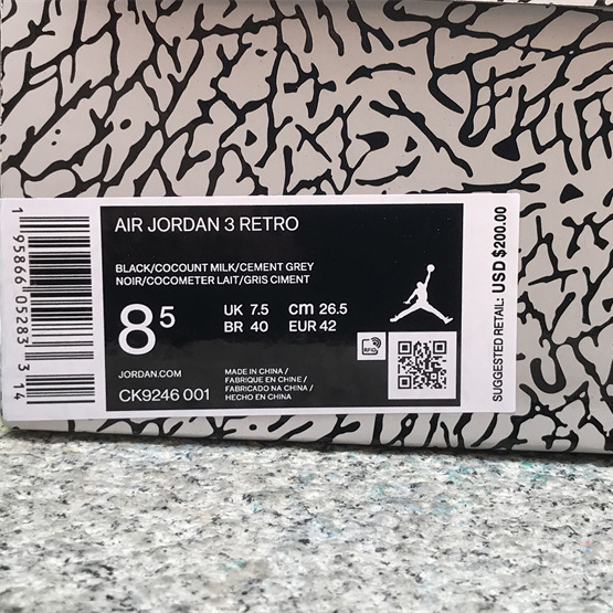 Air Jordan 3 WMNS “Off Noir” Sneakers   CK9246-001  - EUR FASHION