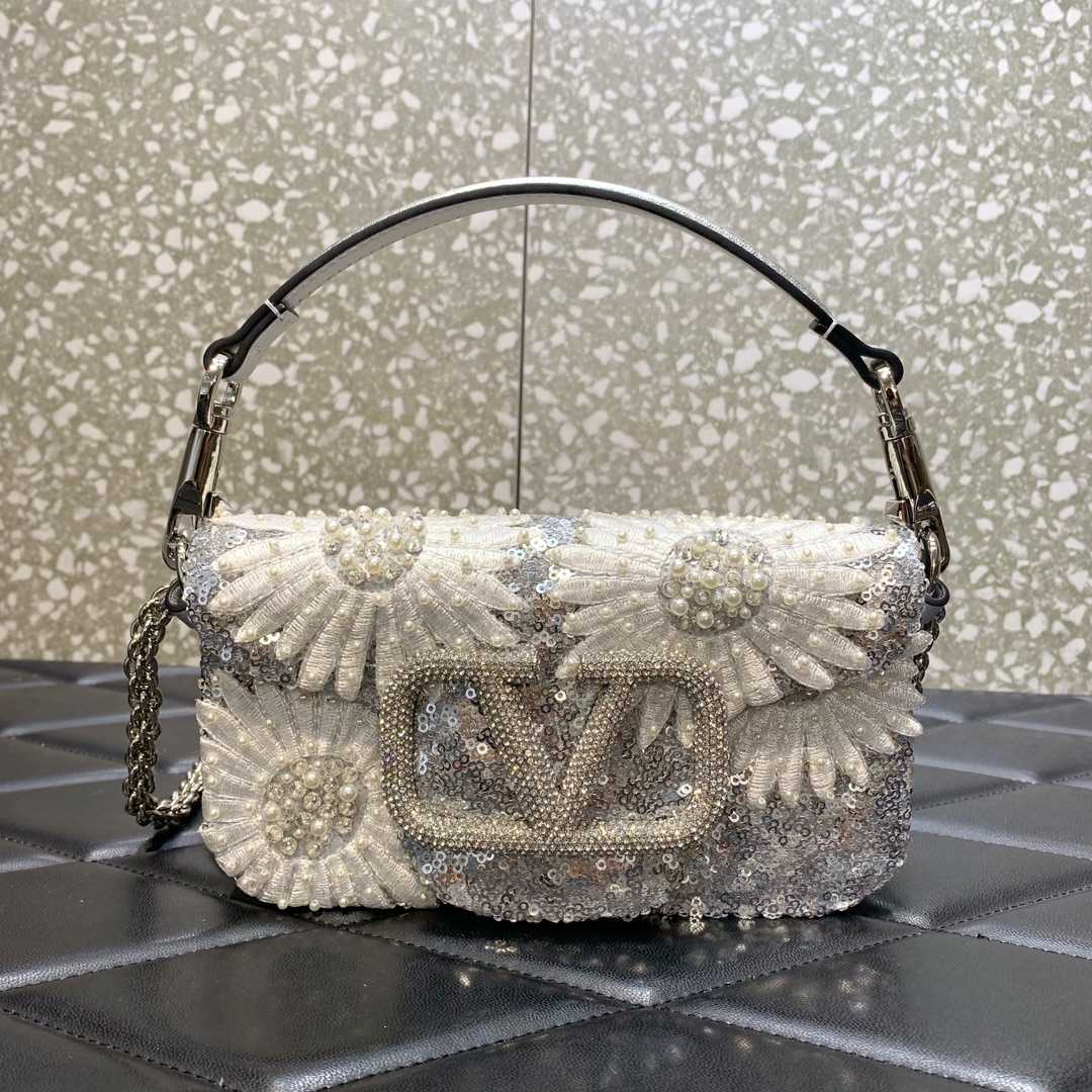 Valenti Locò Small Shoulder Bag With Floral Motif Embroidery - EUR FASHION