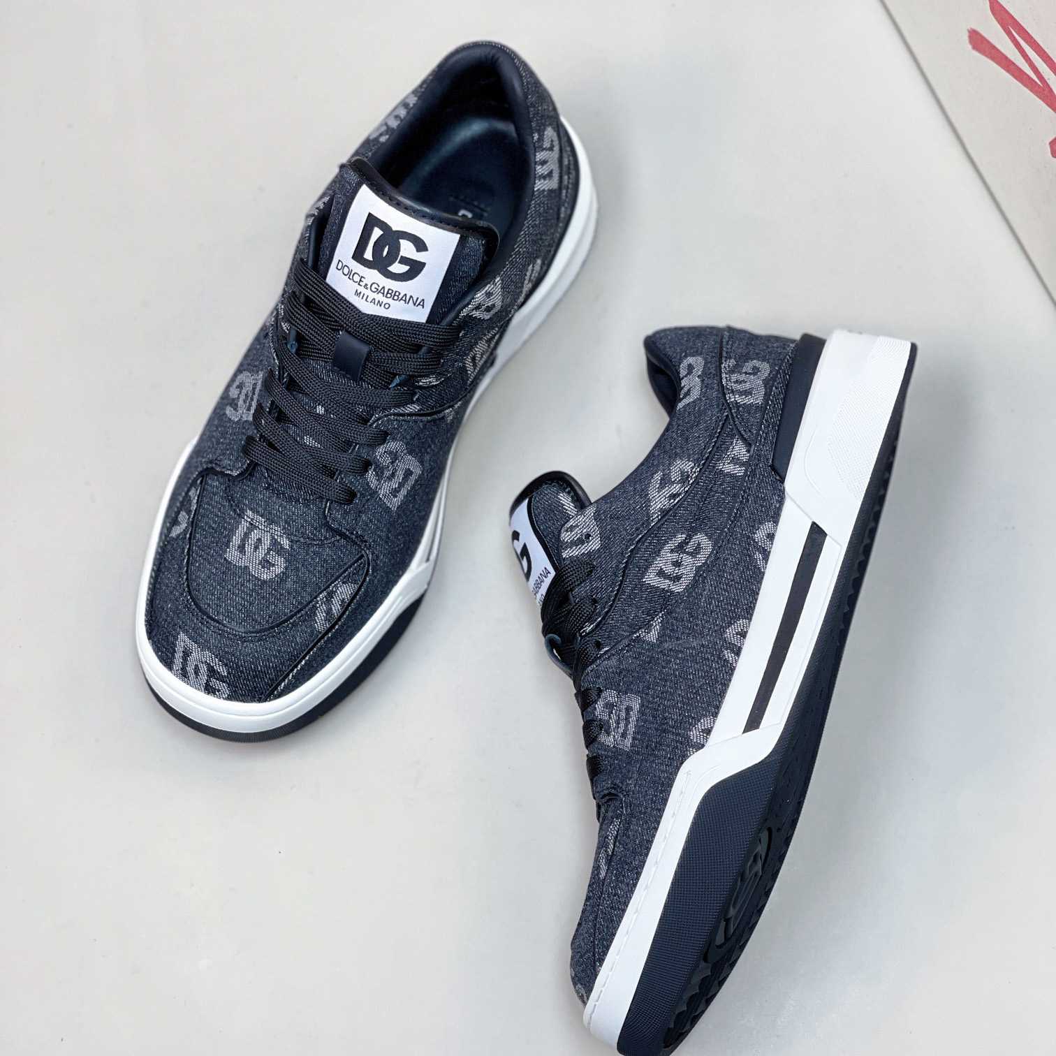 Dolce & Gabbana New Roma Sneakers With Denim Logo - EUR FASHION