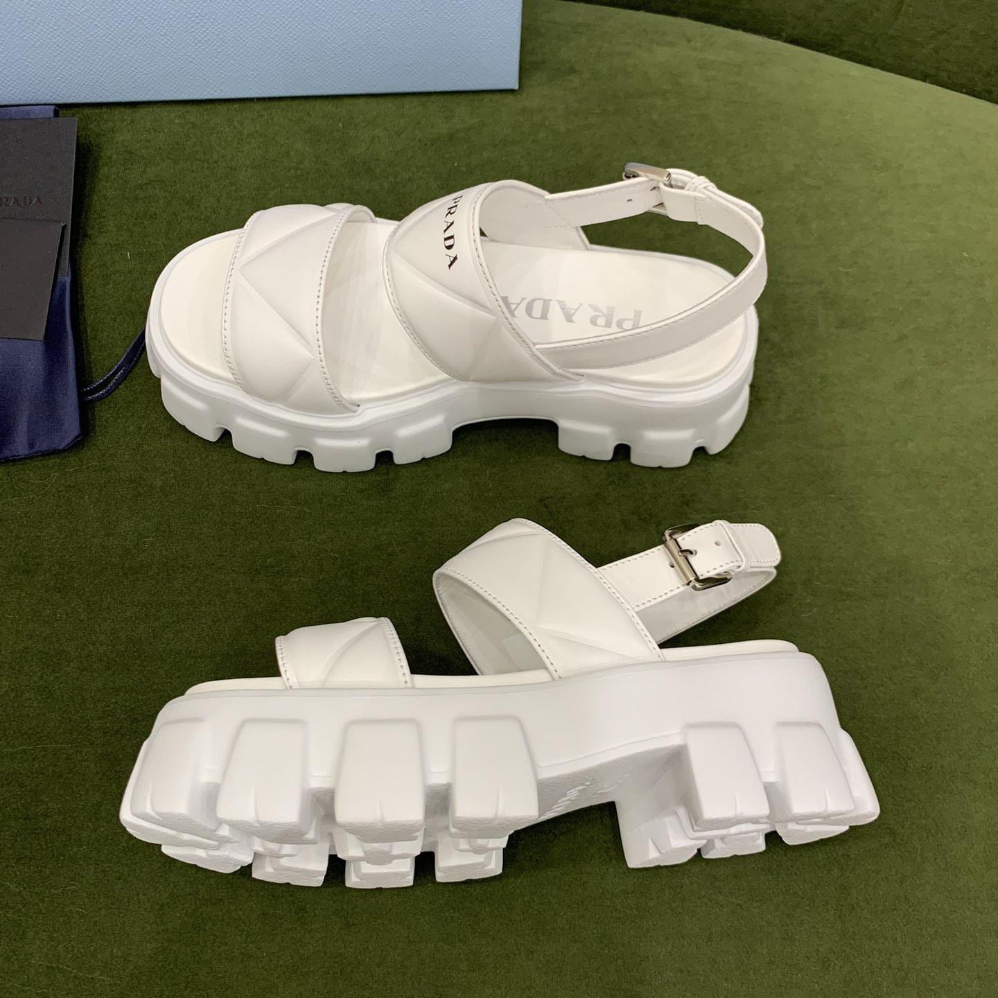 Prada Monolith Leather Sandals - EUR FASHION