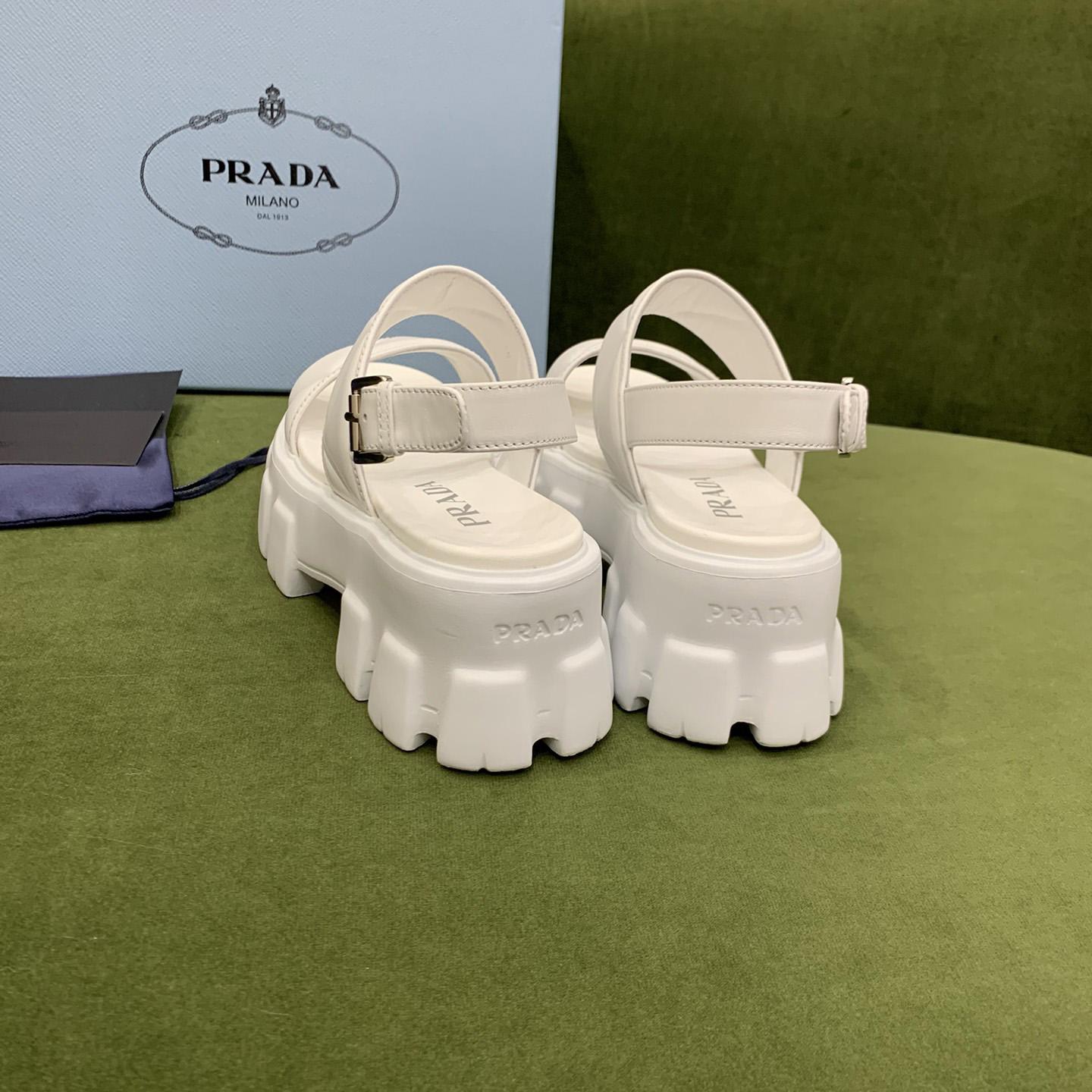 Prada Monolith Leather Sandals - EUR FASHION