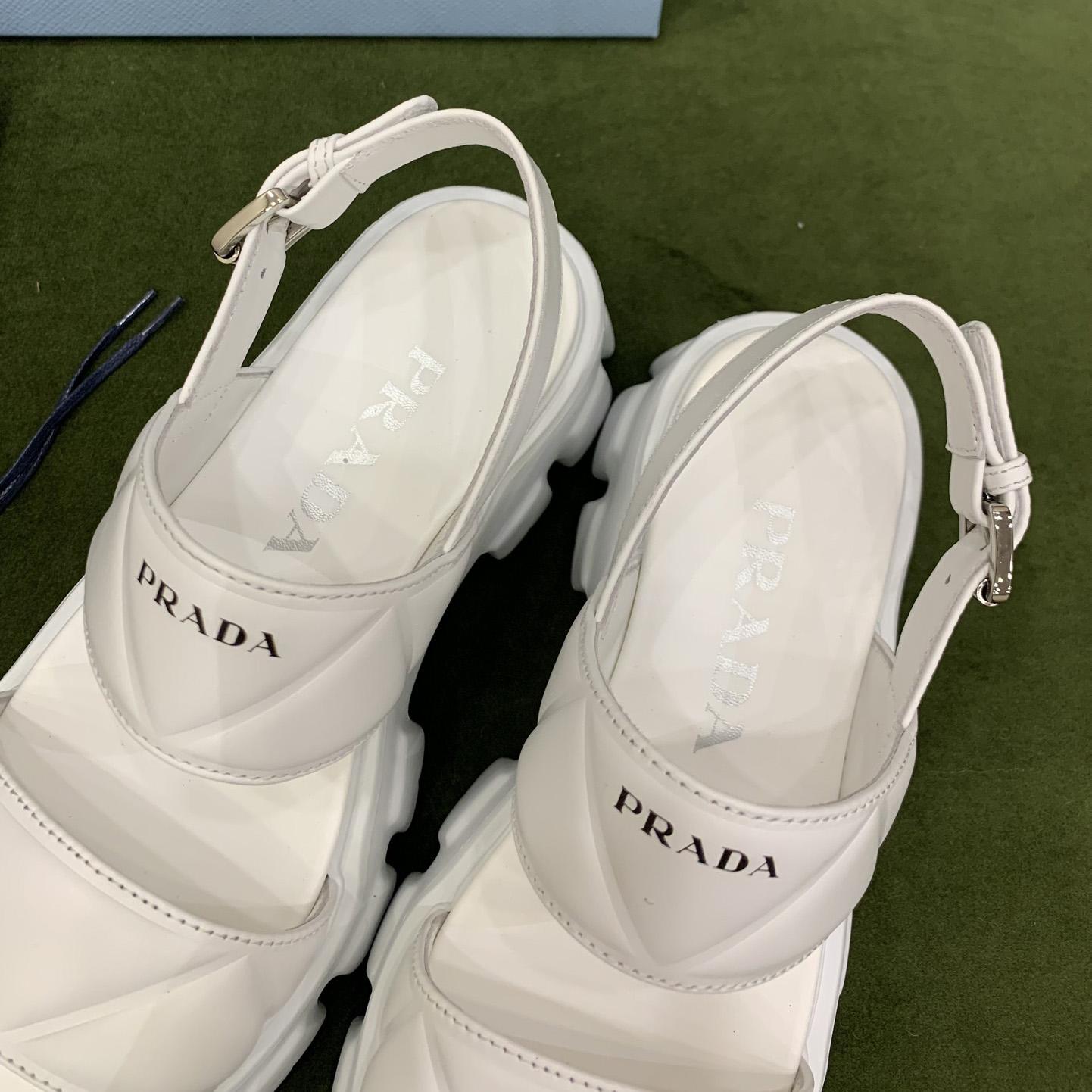 Prada Monolith Leather Sandals - EUR FASHION