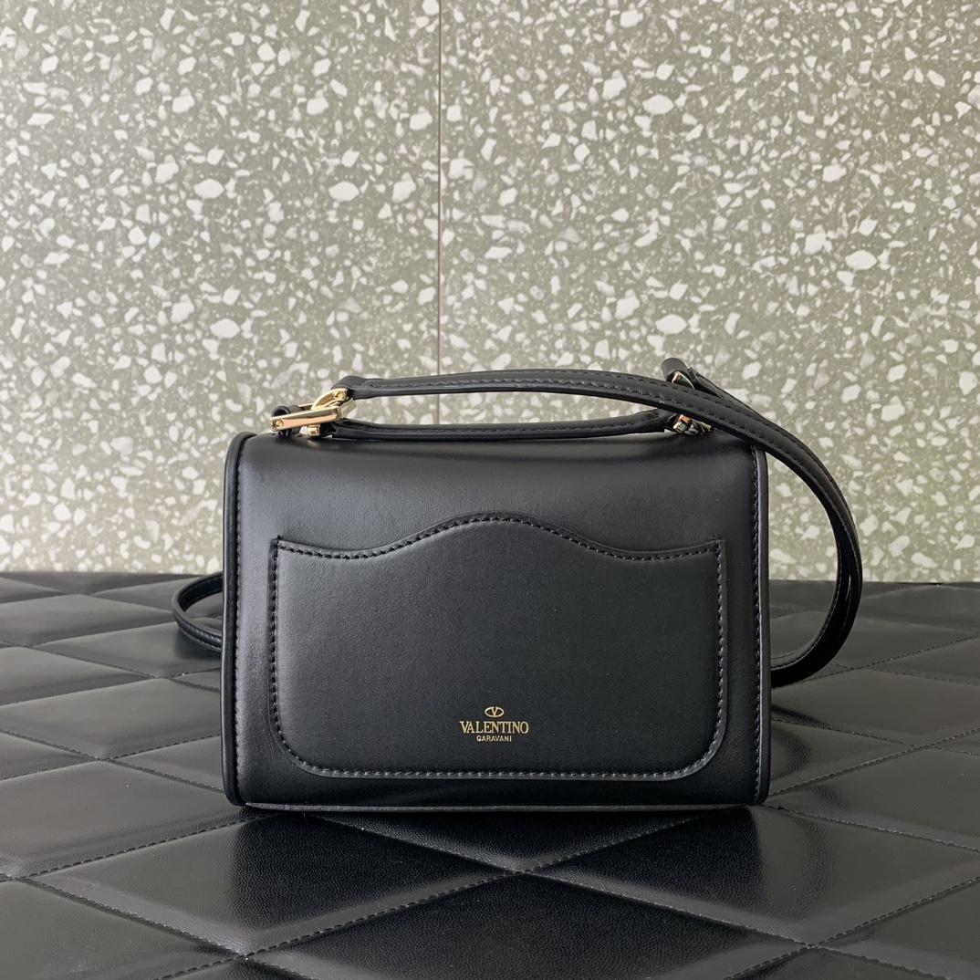 Valenti Small VLogo Type Shoulder Bag In Calfskin - EUR FASHION