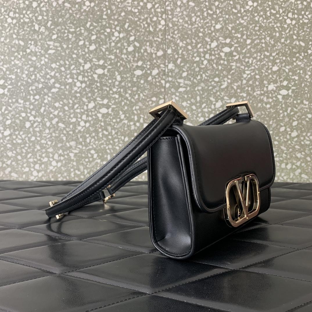 Valenti Small VLogo Type Shoulder Bag In Calfskin - EUR FASHION