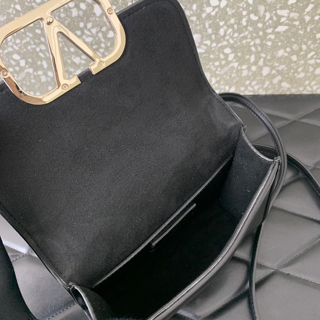 Valenti Small VLogo Type Shoulder Bag In Calfskin - EUR FASHION