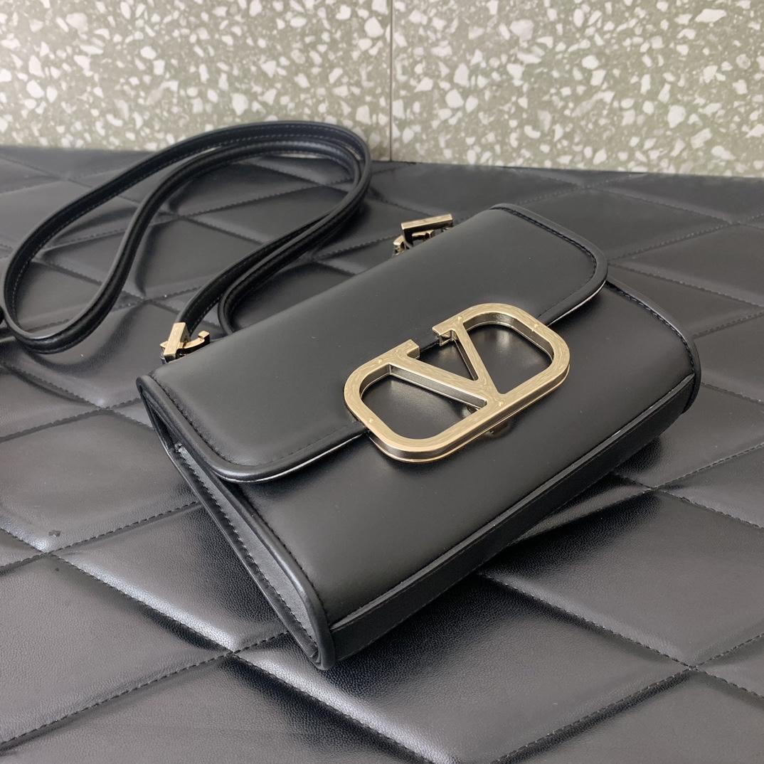 Valenti Small VLogo Type Shoulder Bag In Calfskin - EUR FASHION