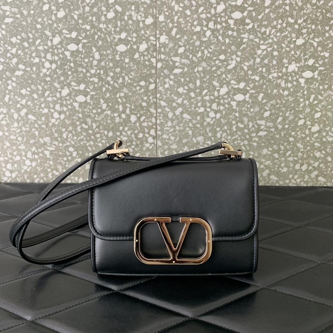 Valenti Small VLogo Type Shoulder Bag In Calfskin - EUR FASHION