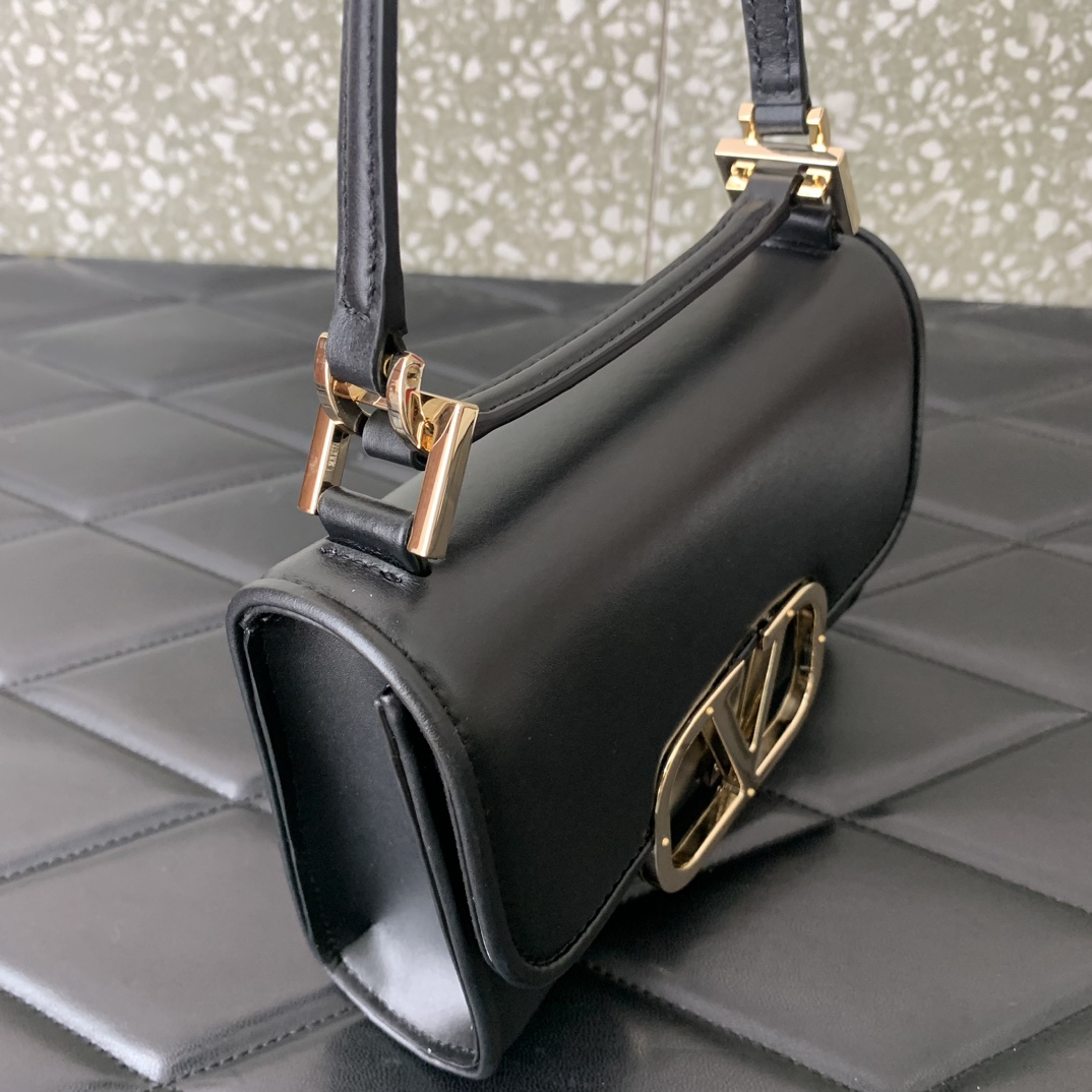 Valenti Small VLogo Type Shoulder Bag In Calfskin - EUR FASHION