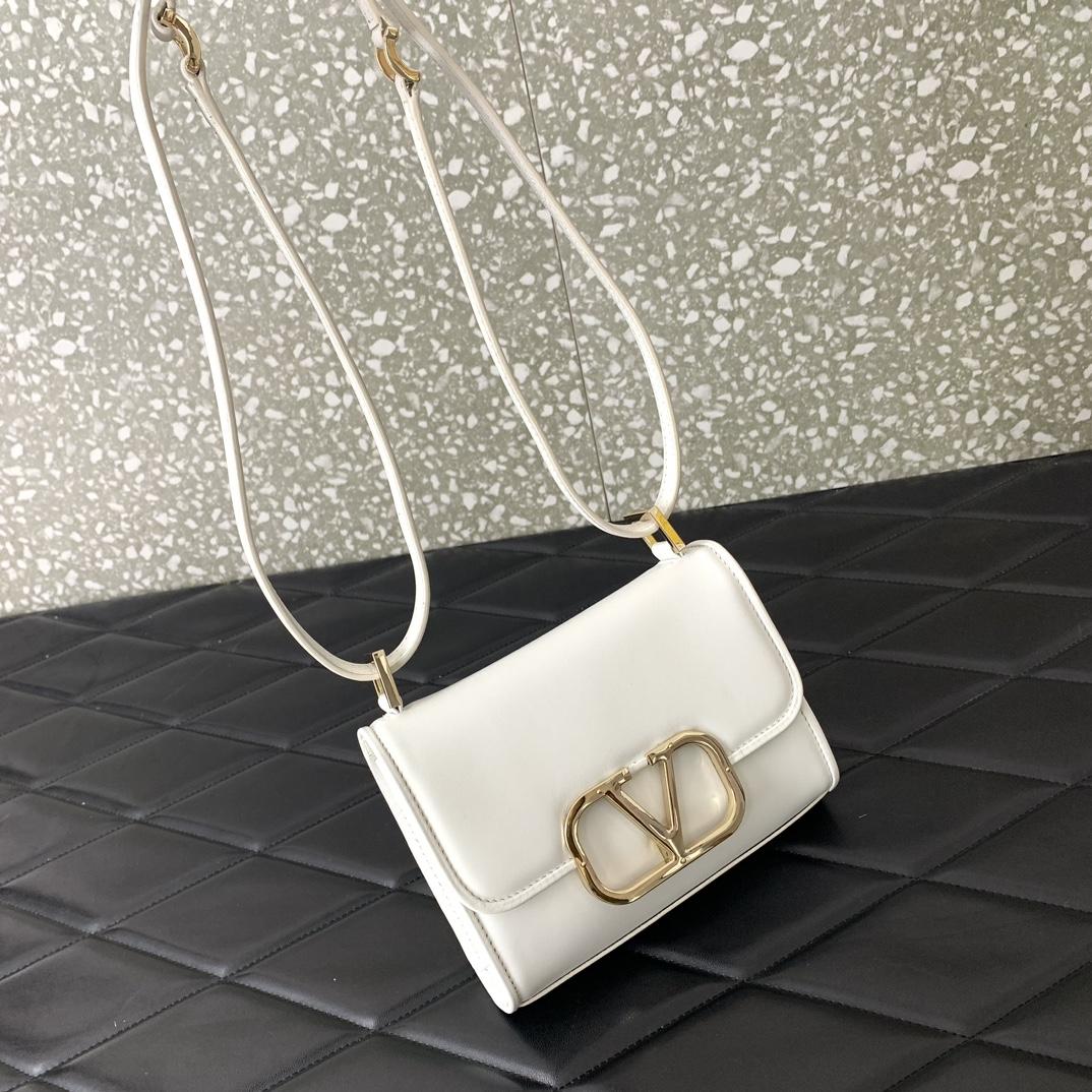 Valenti Small VLogo Type Shoulder Bag In Calfskin - EUR FASHION