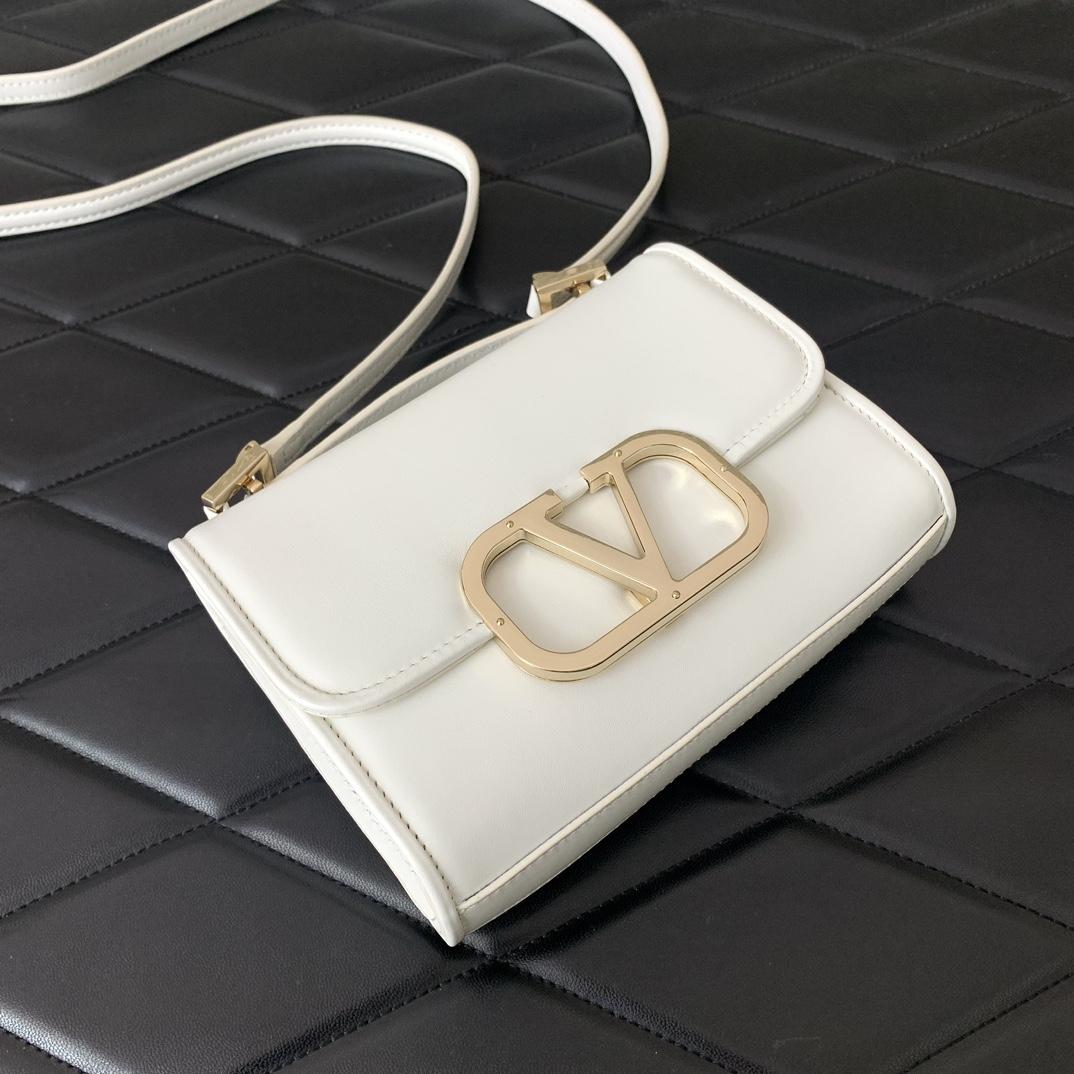 Valenti Small VLogo Type Shoulder Bag In Calfskin - EUR FASHION