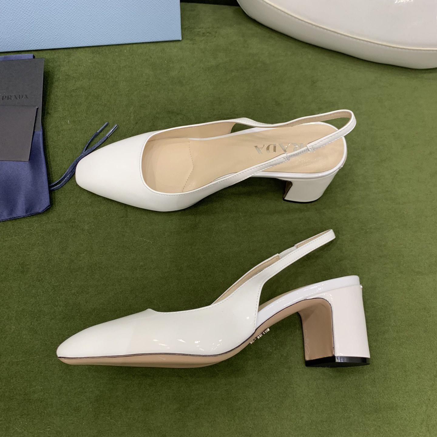 Prada Patent-leather Slingback Pumps - EUR FASHION