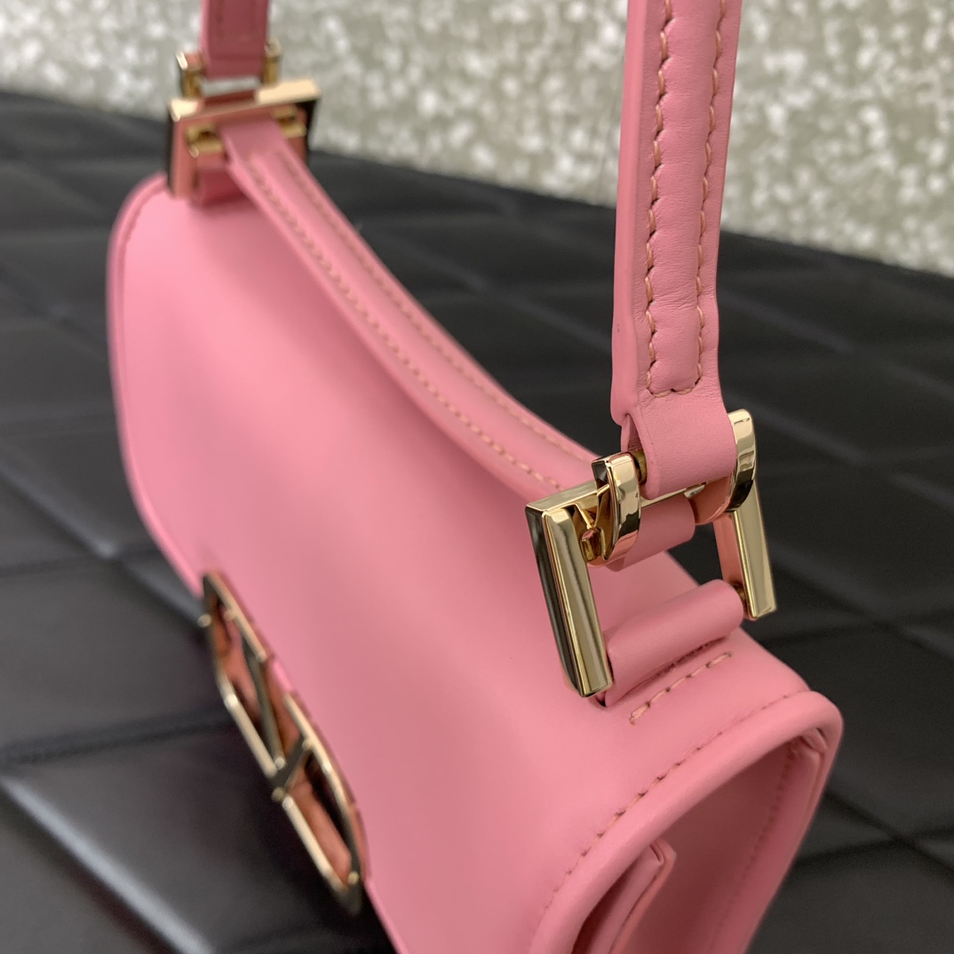 Valenti Small VLogo Type Shoulder Bag In Calfskin - EUR FASHION