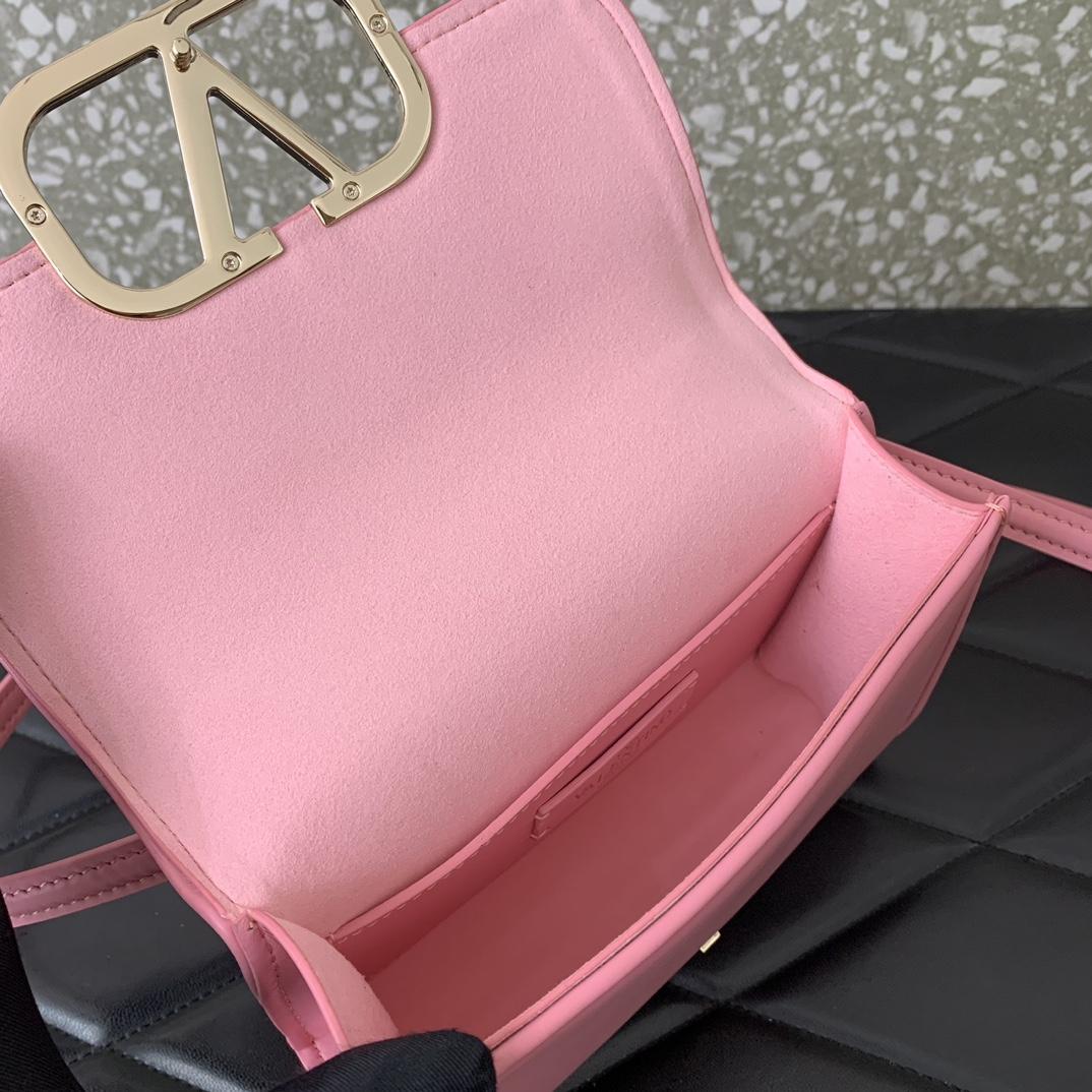 Valenti Small VLogo Type Shoulder Bag In Calfskin - EUR FASHION